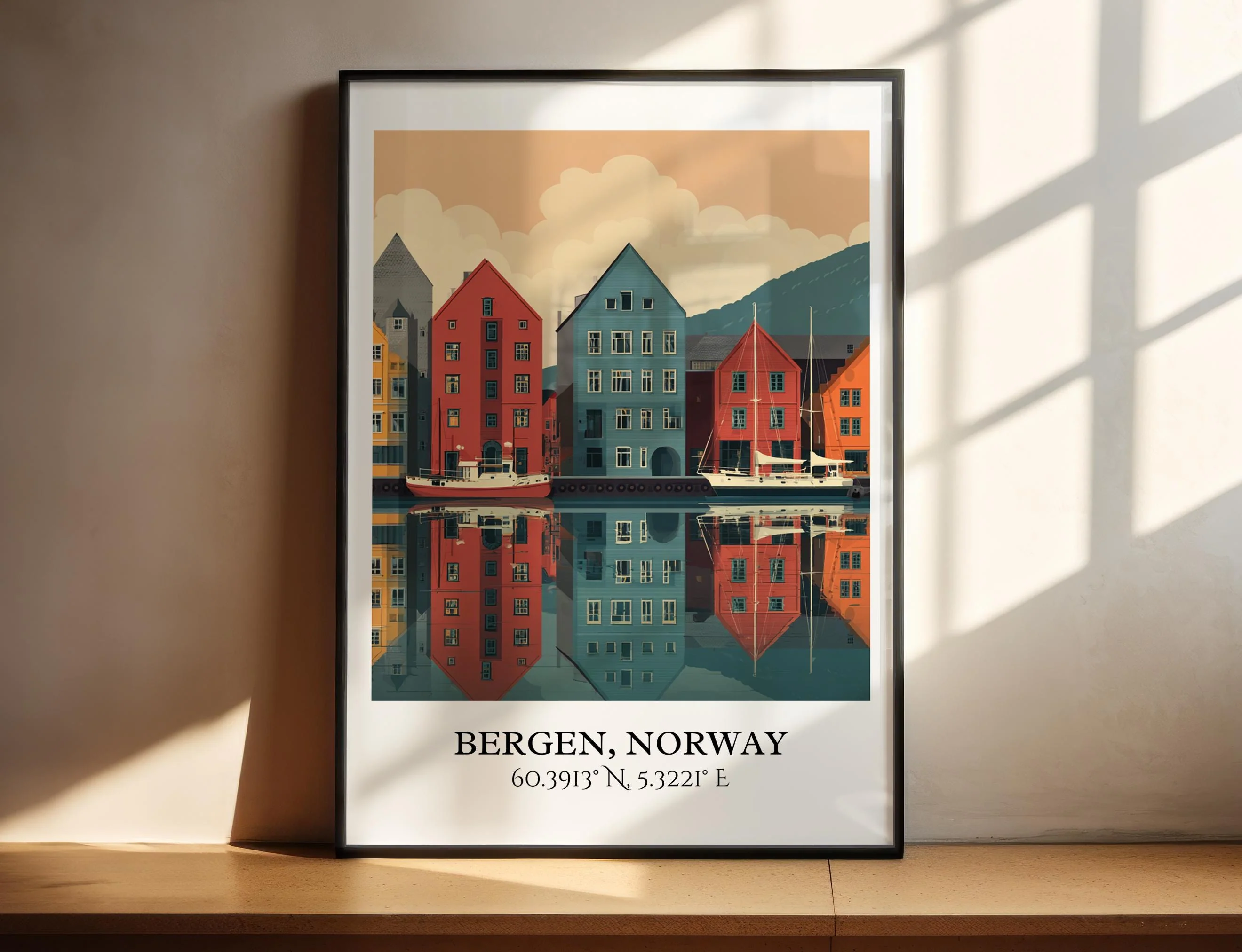 Bergen, Norway – Watercolor Art Print
