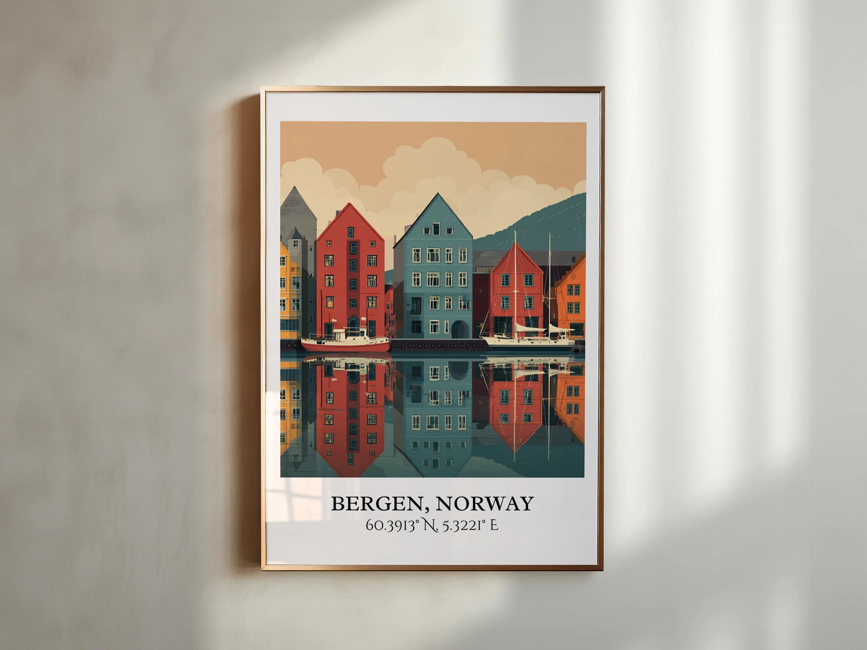 Bergen, Norway – Watercolor Art Print - Image 3
