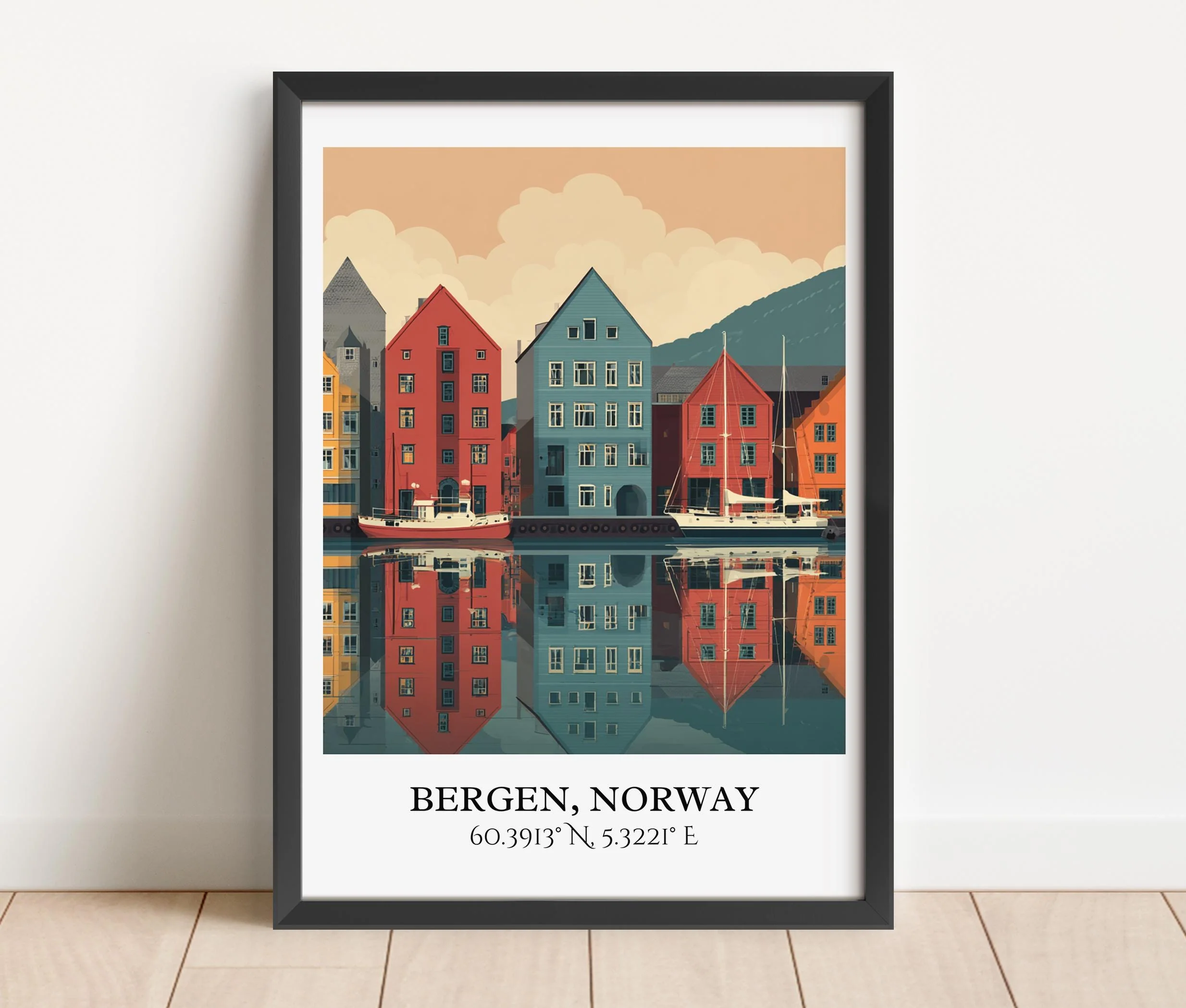 Bergen, Norway – Watercolor Art Print - Image 4