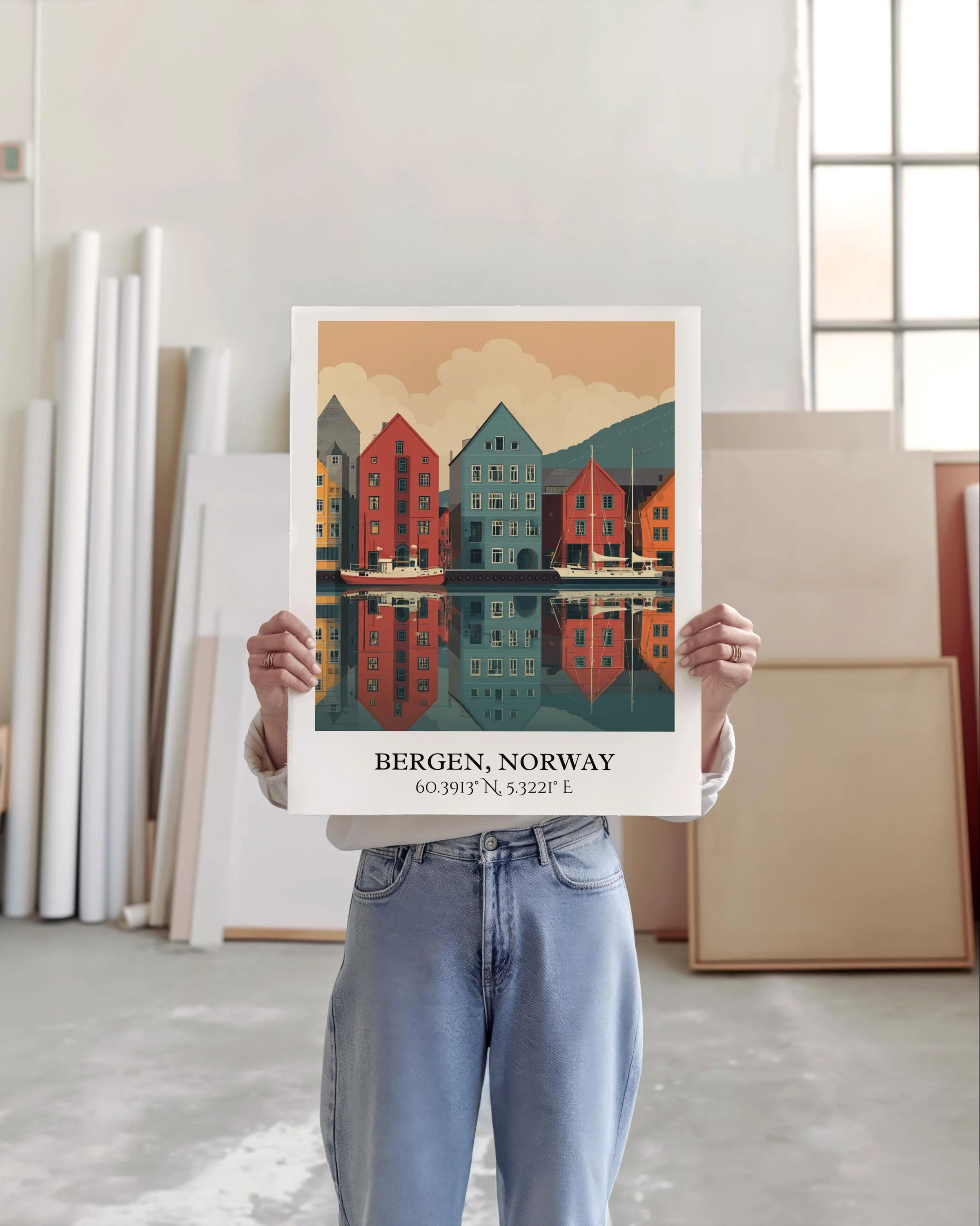 Bergen, Norway – Watercolor Art Print - Image 5