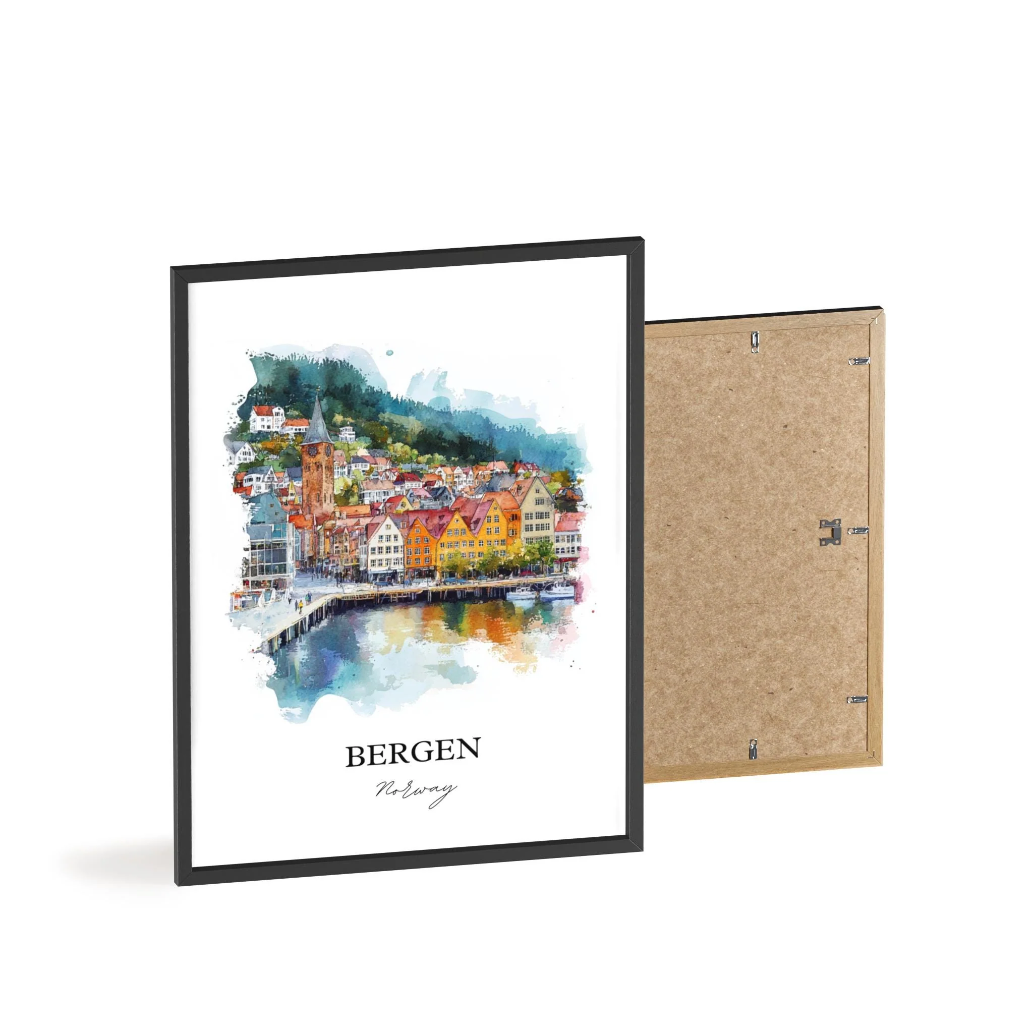 Bergen, Norway – Watercolor Art Print - Image 8