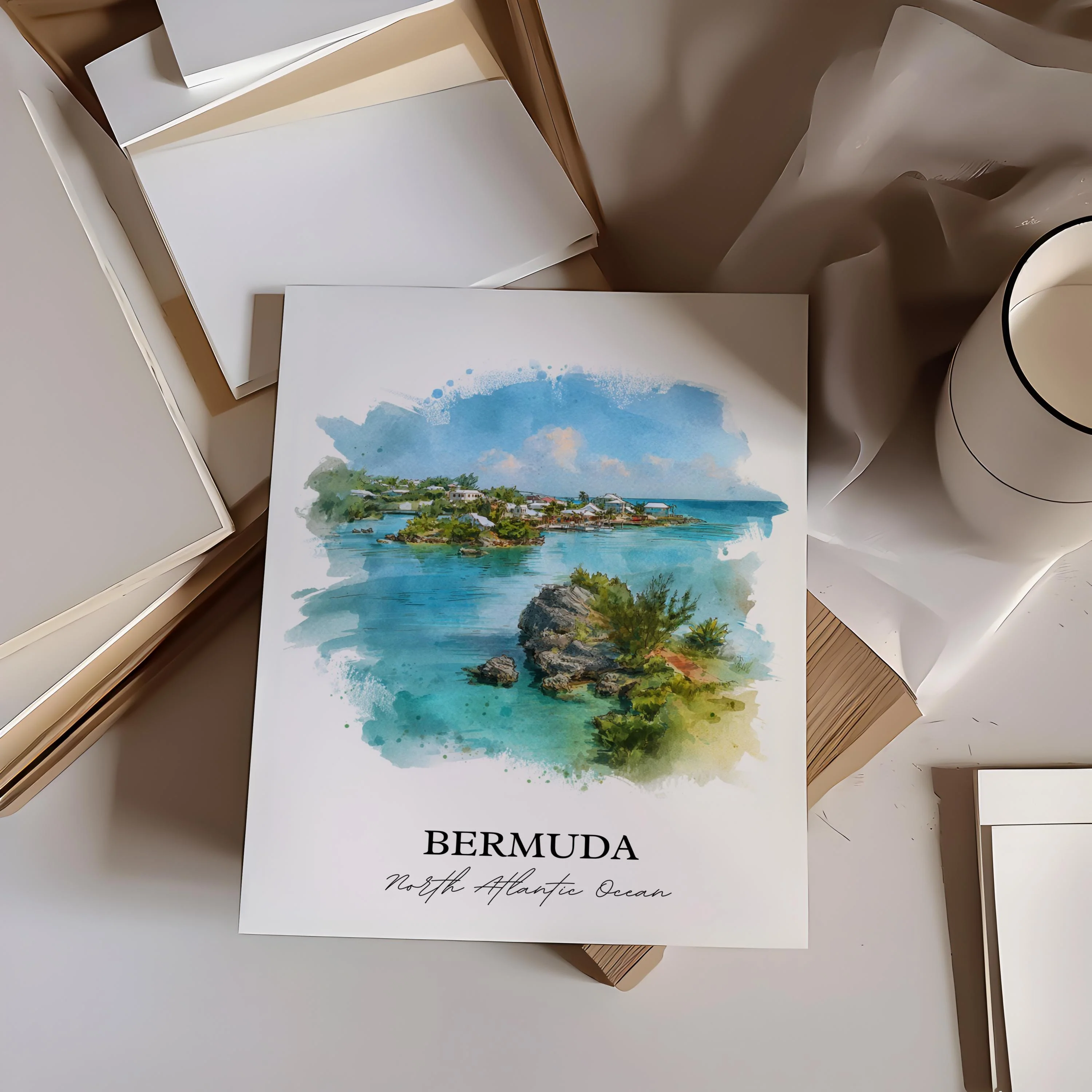 Bermuda, Bermuda – Watercolor Art Print - Image 6