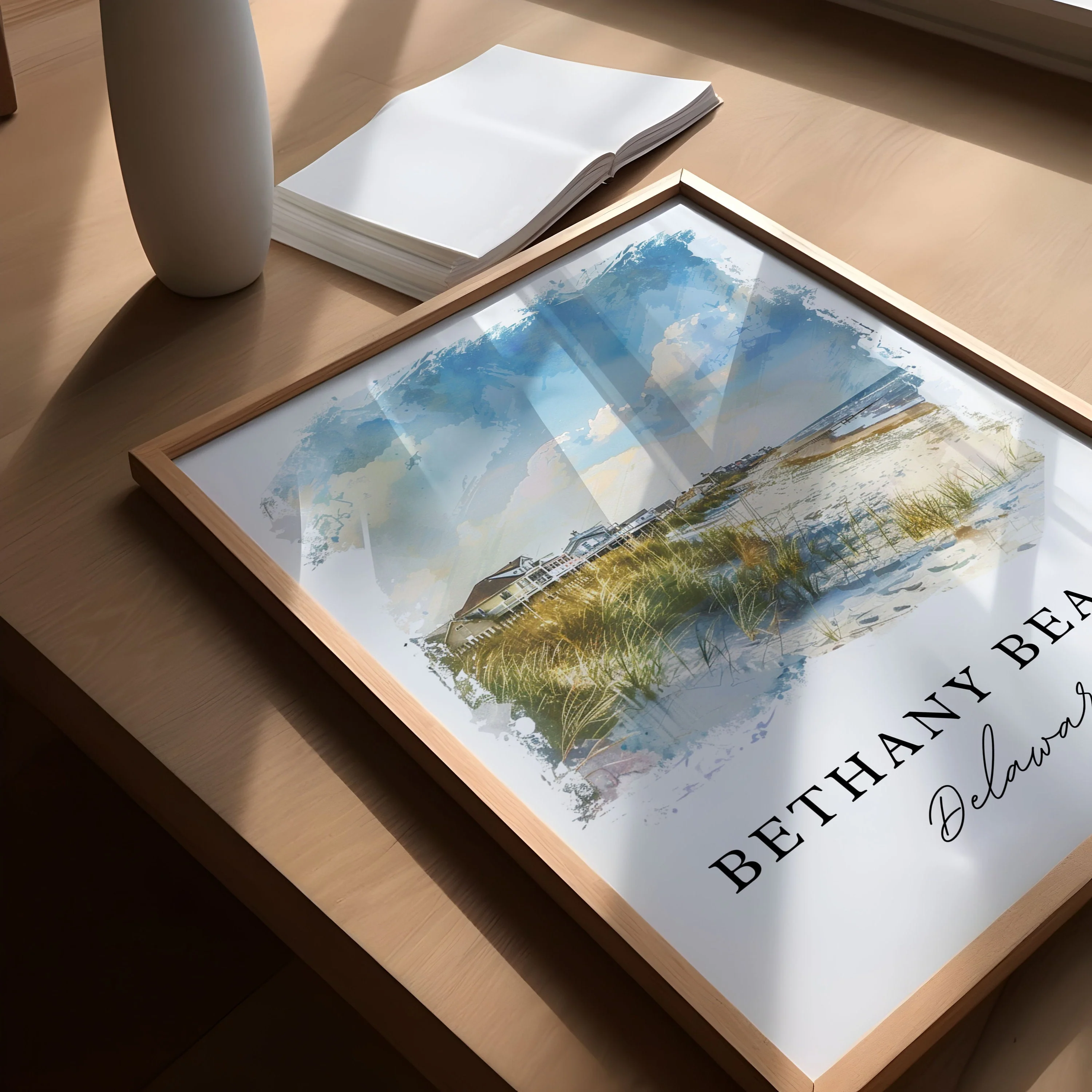 Bethany Beach, Delaware – Watercolor Art Print - Image 2