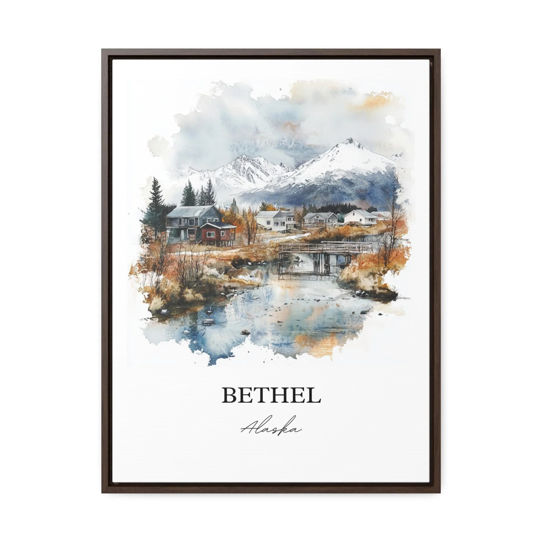 Bethel, Alaska, USA – Watercolor Art Print of Kuskokwim River - Image 7
