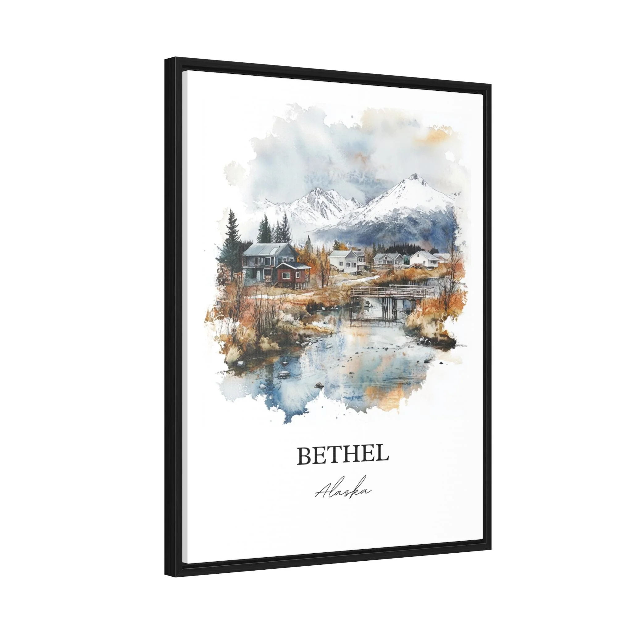 Bethel, Alaska, USA – Watercolor Art Print of Kuskokwim River - Image 8