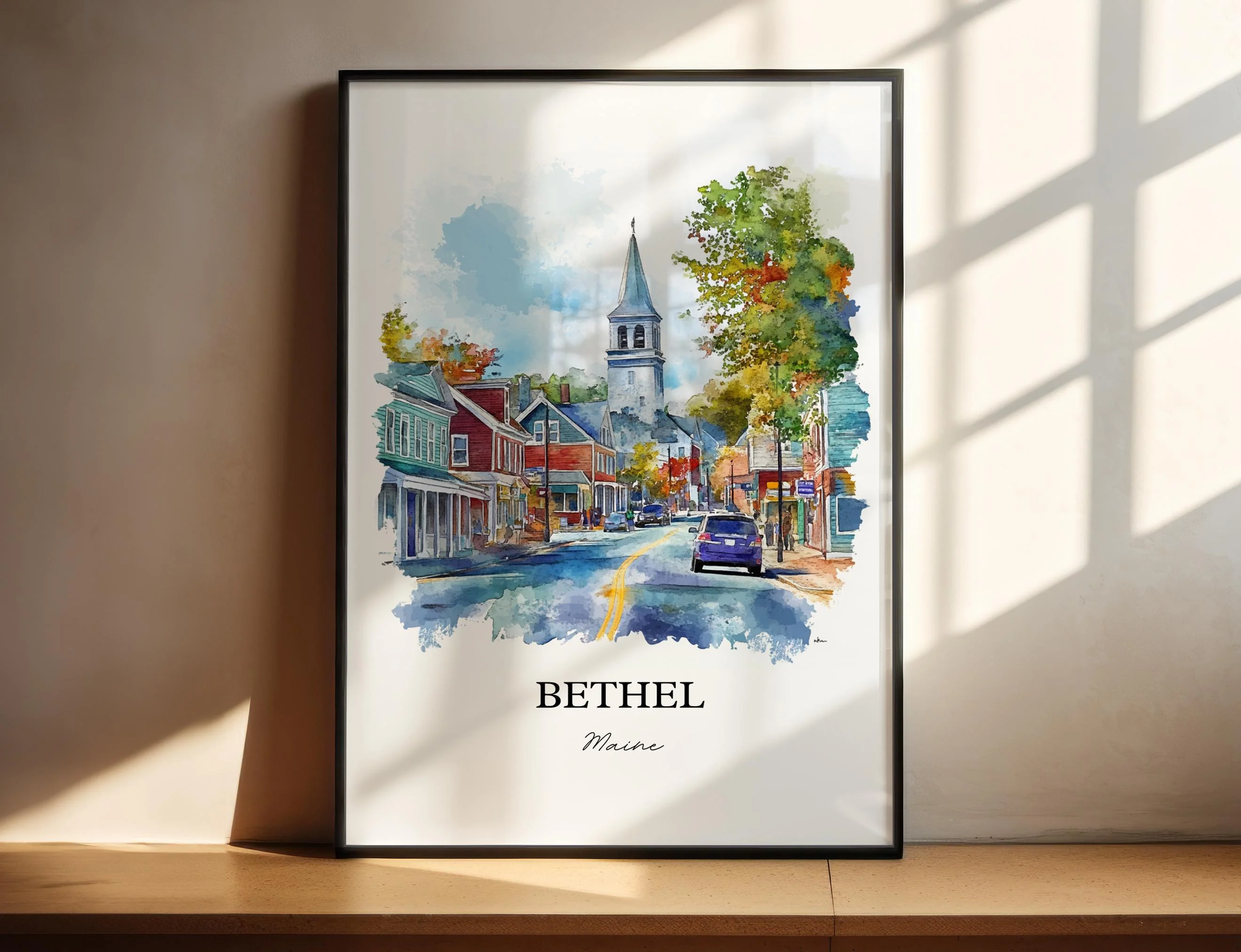 Bethel, Maine, Maine – Watercolor Art Print - Image 3