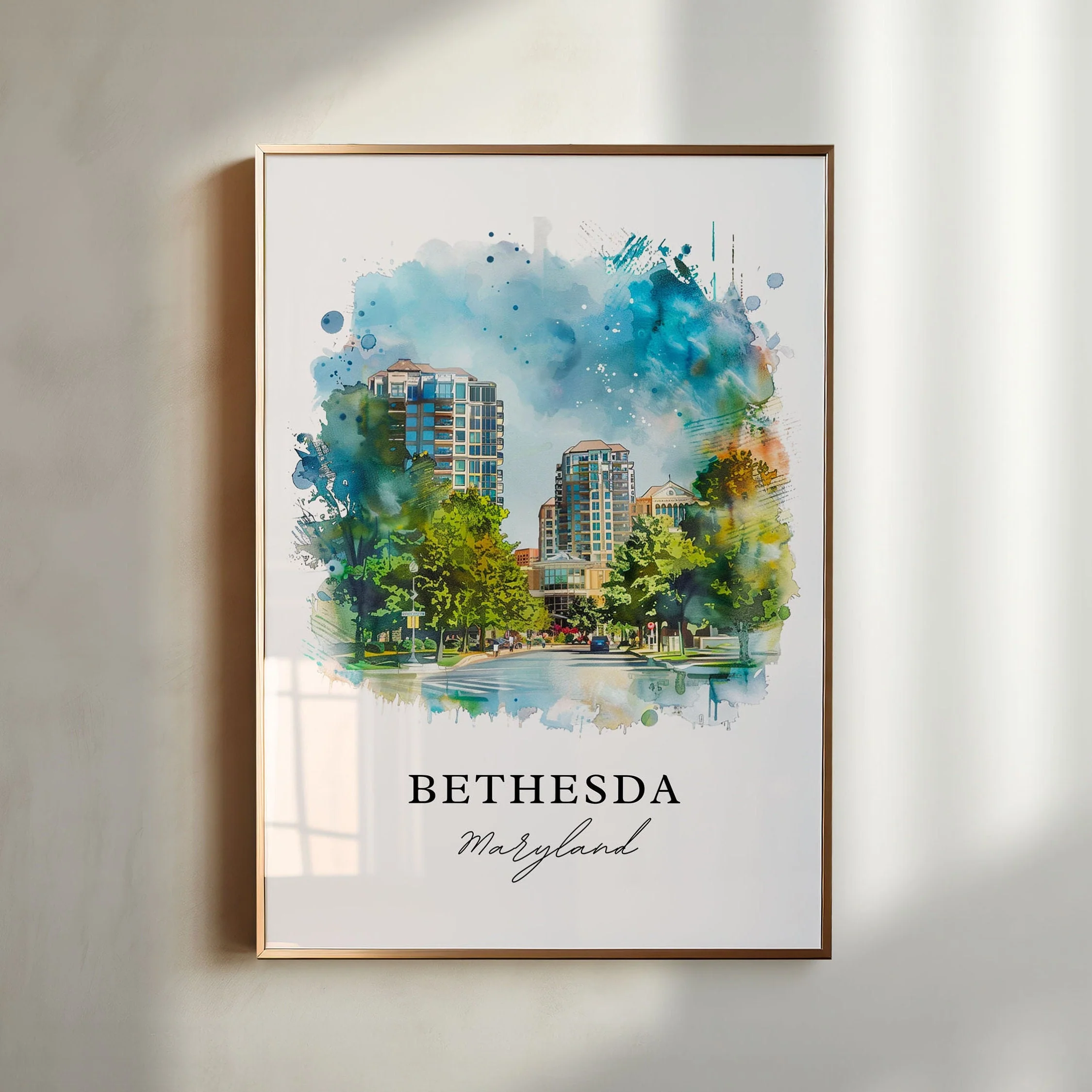 Bethesda, Maryland – Watercolor Art Print