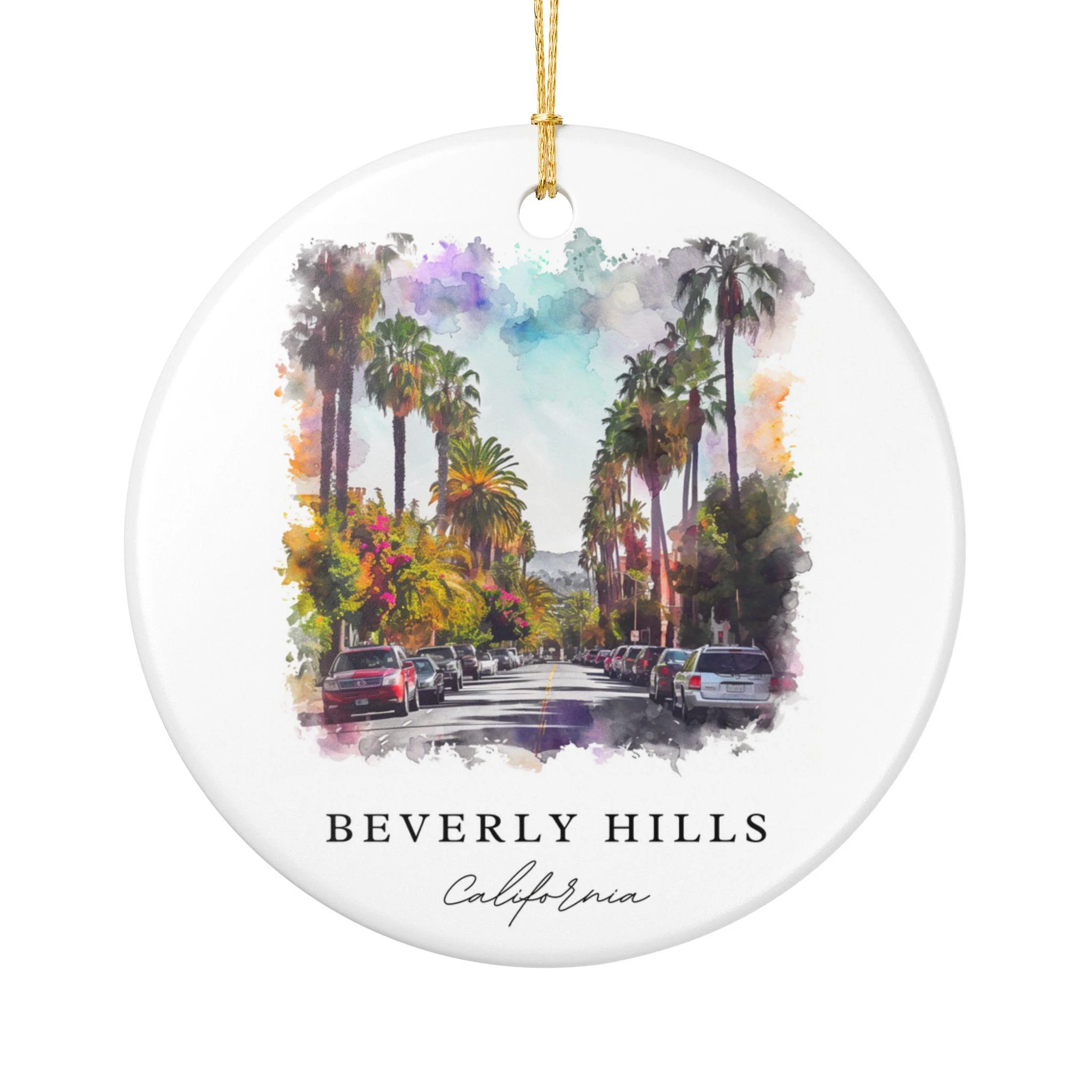Beverly Hills Ornament: Unique Beverly Hills Souvenir, Beverly Hills Xmas Decor, and Authentic Los Angeles Gift