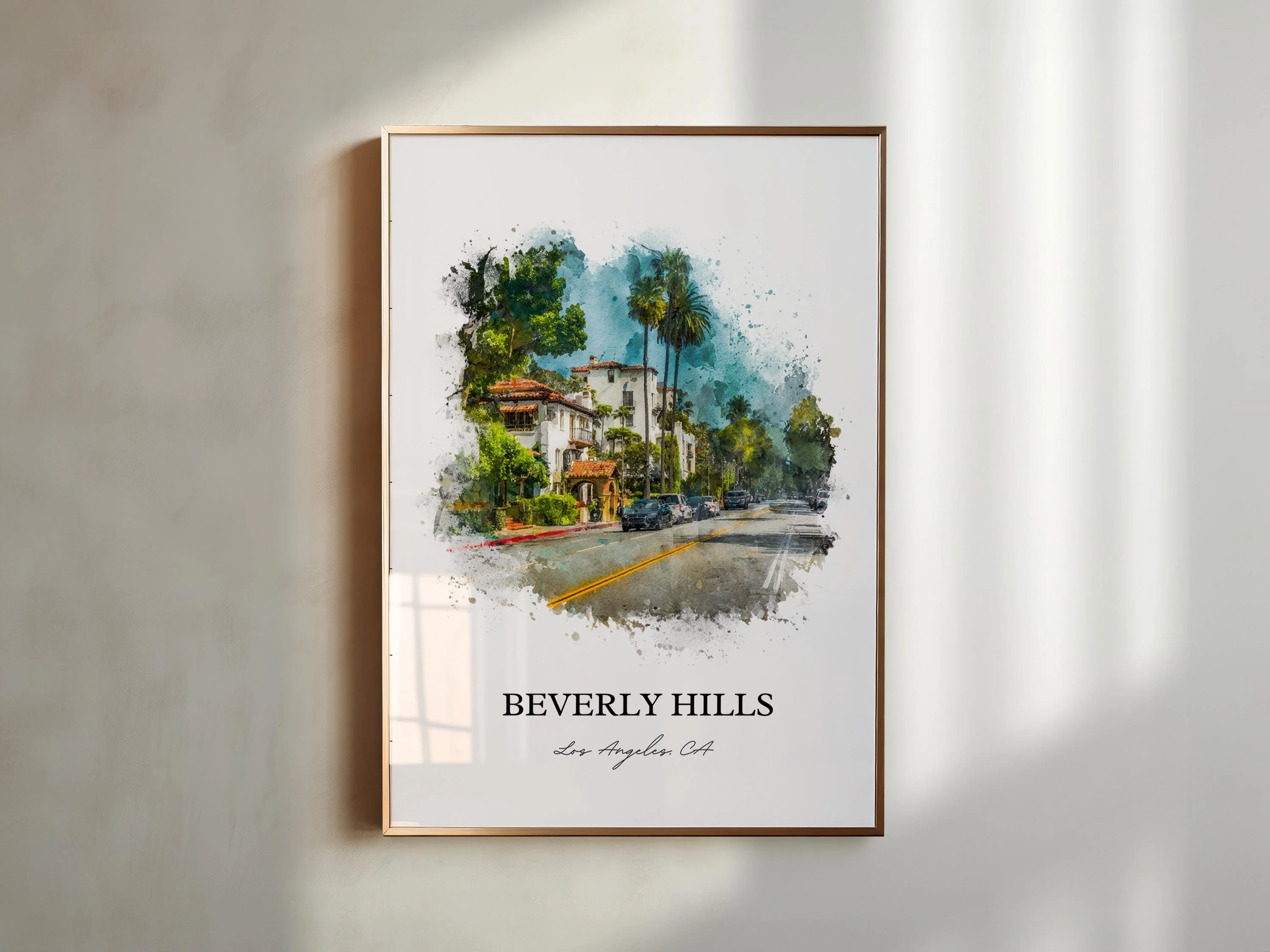 Beverly Hills, California – Watercolor Art Print - Image 4