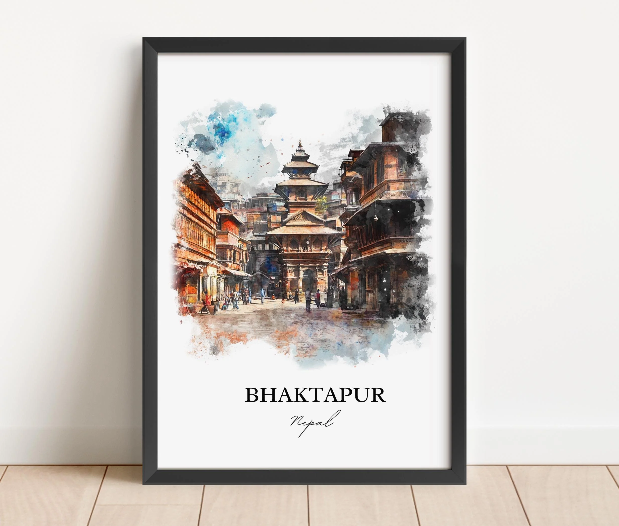 Bhaktapur, Nepal – Watercolor Art Print - Image 6