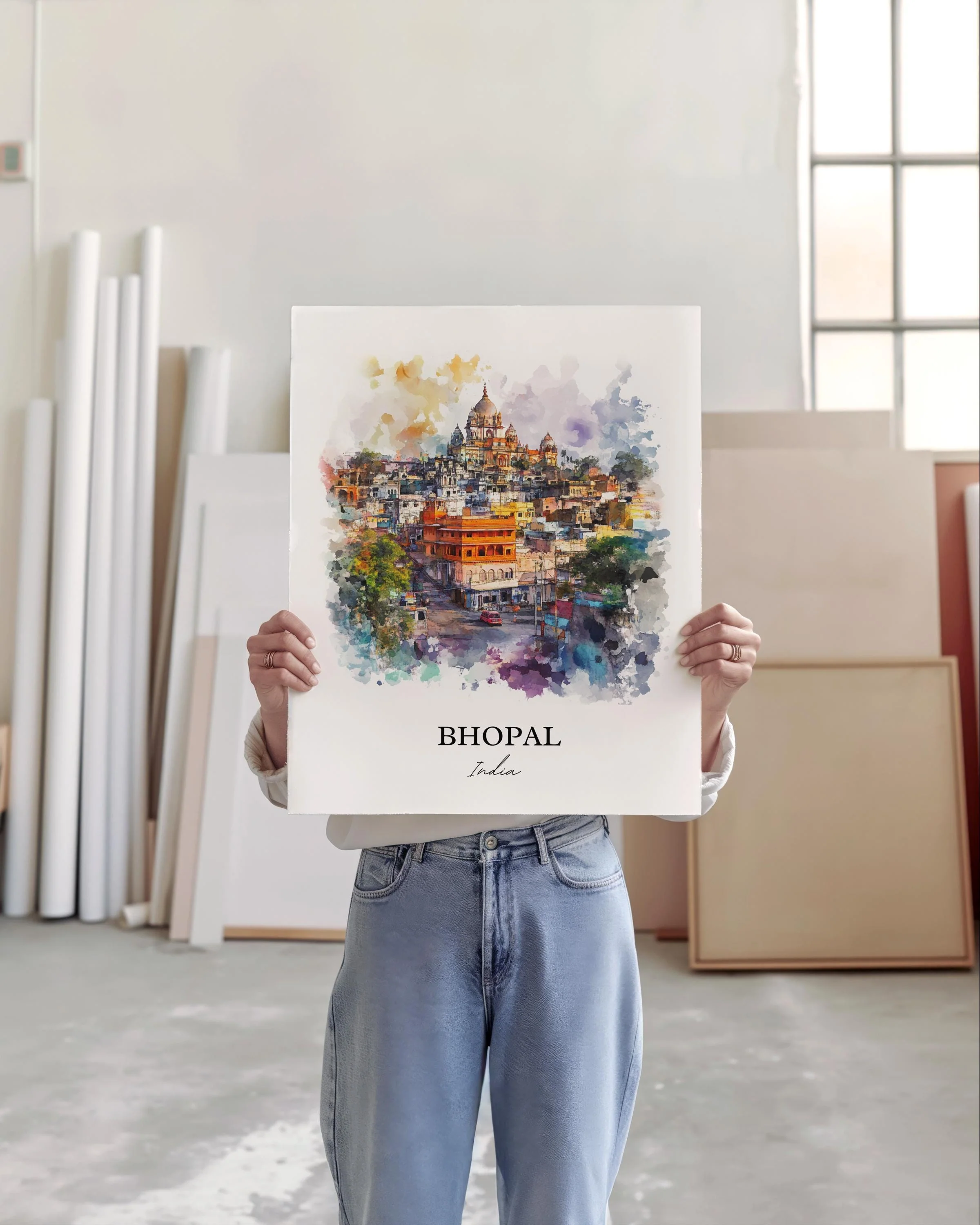 Bhopal, India – Watercolor Art Print - Image 4