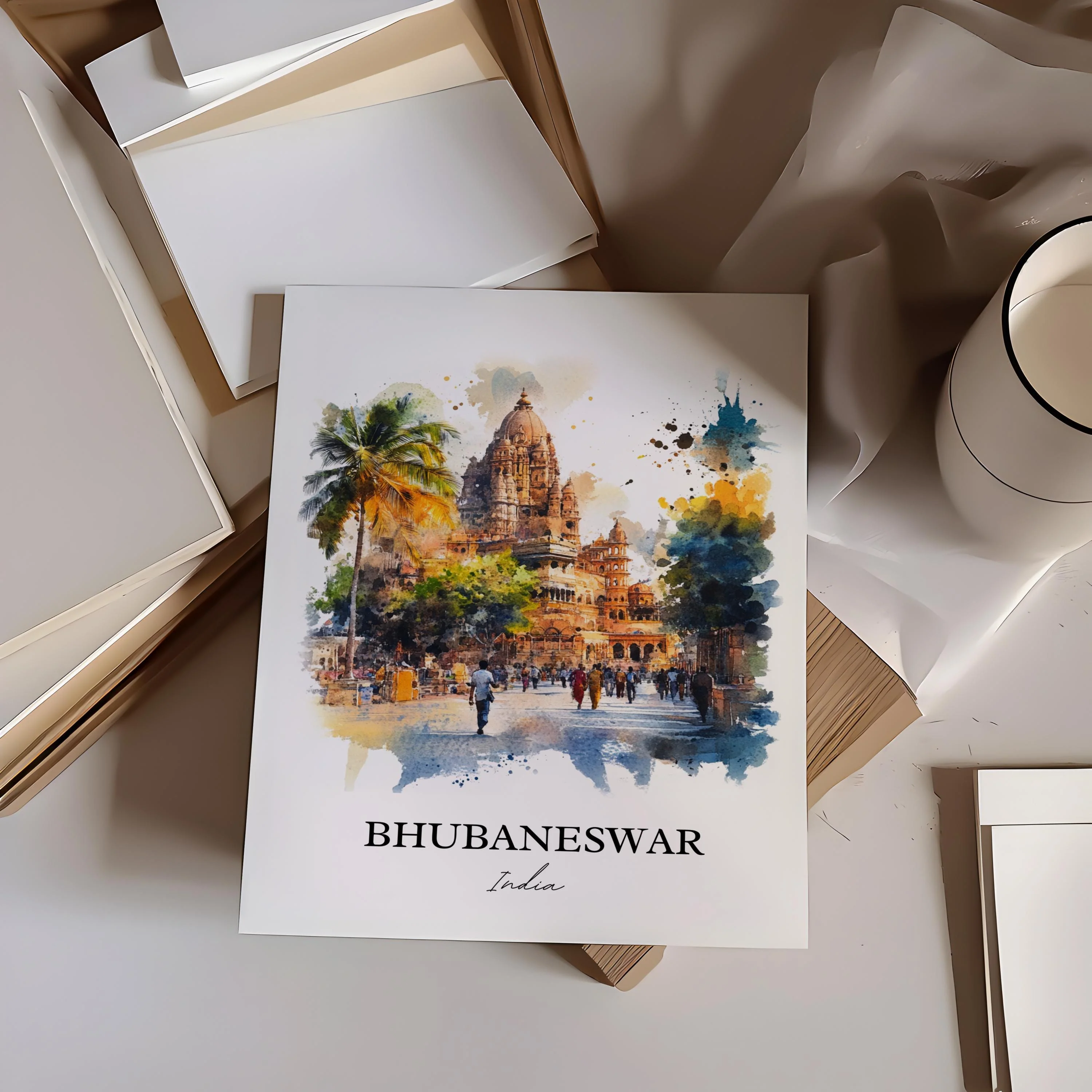 Bhubaneswar, India – Watercolor Art Print - Image 6