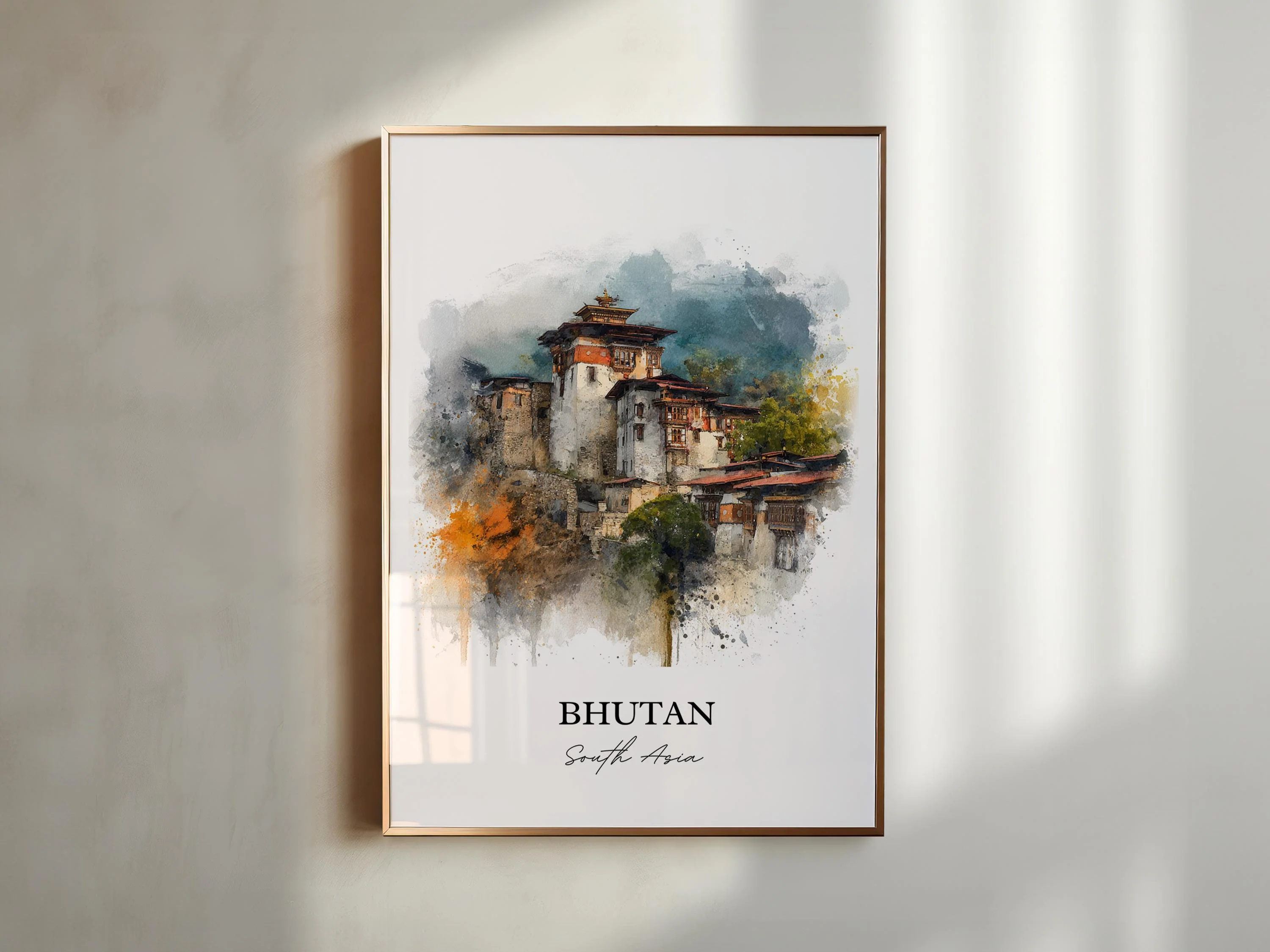 Bhutan, Bhutan – Watercolor Art Print - Image 3