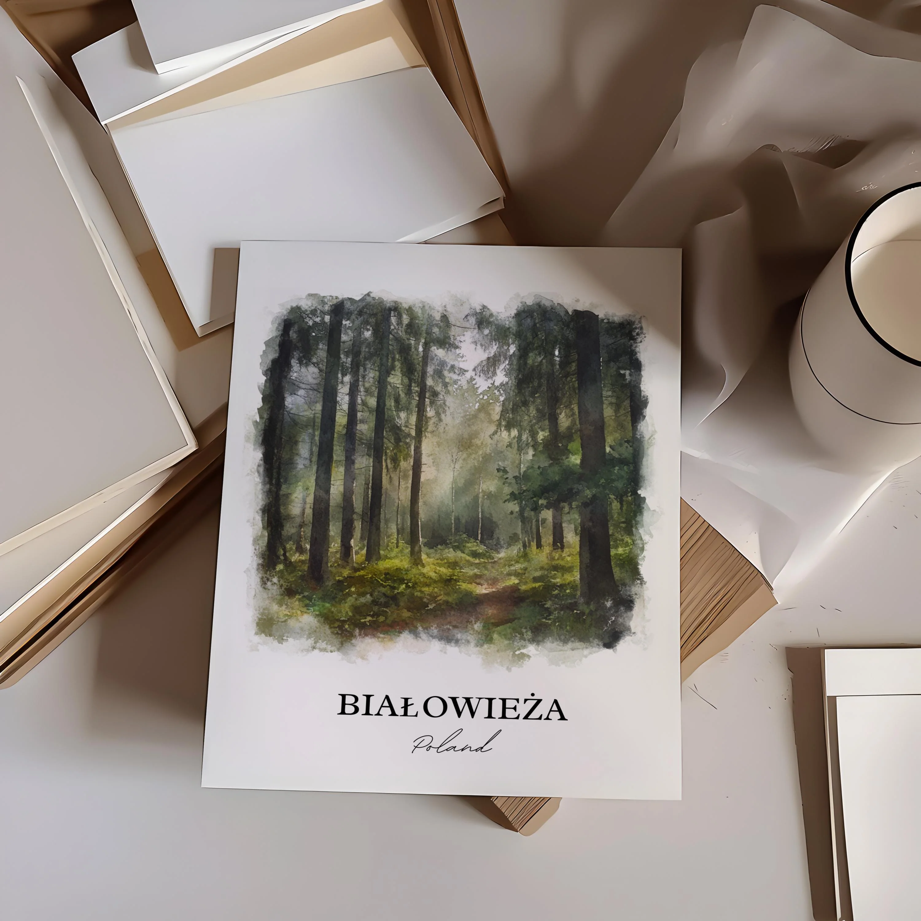 Bialowieza, Poland – Watercolor Art Print - Image 4