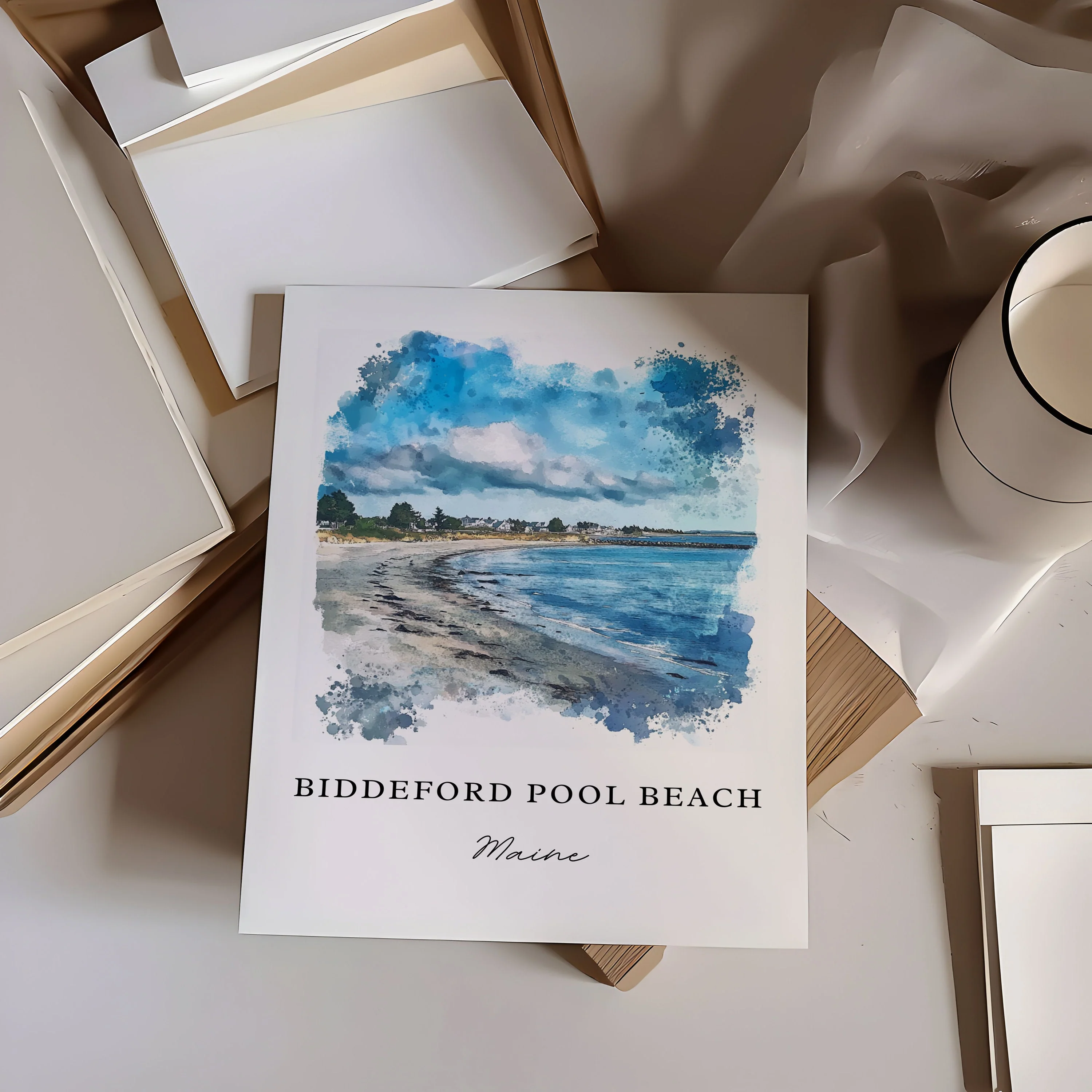 Biddeford Pool, Maine – Watercolor Art Print - Image 2