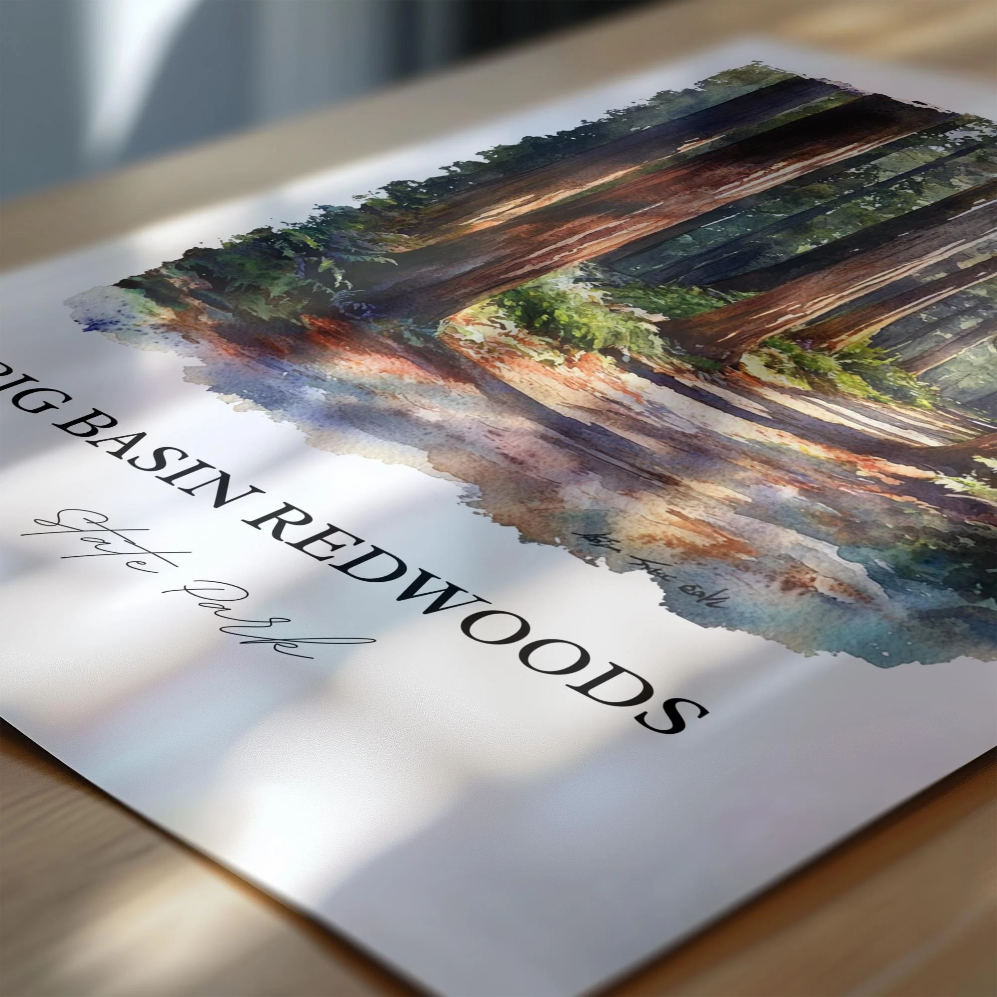Big Basin Redwoods, California – Watercolor Art Print - Image 2