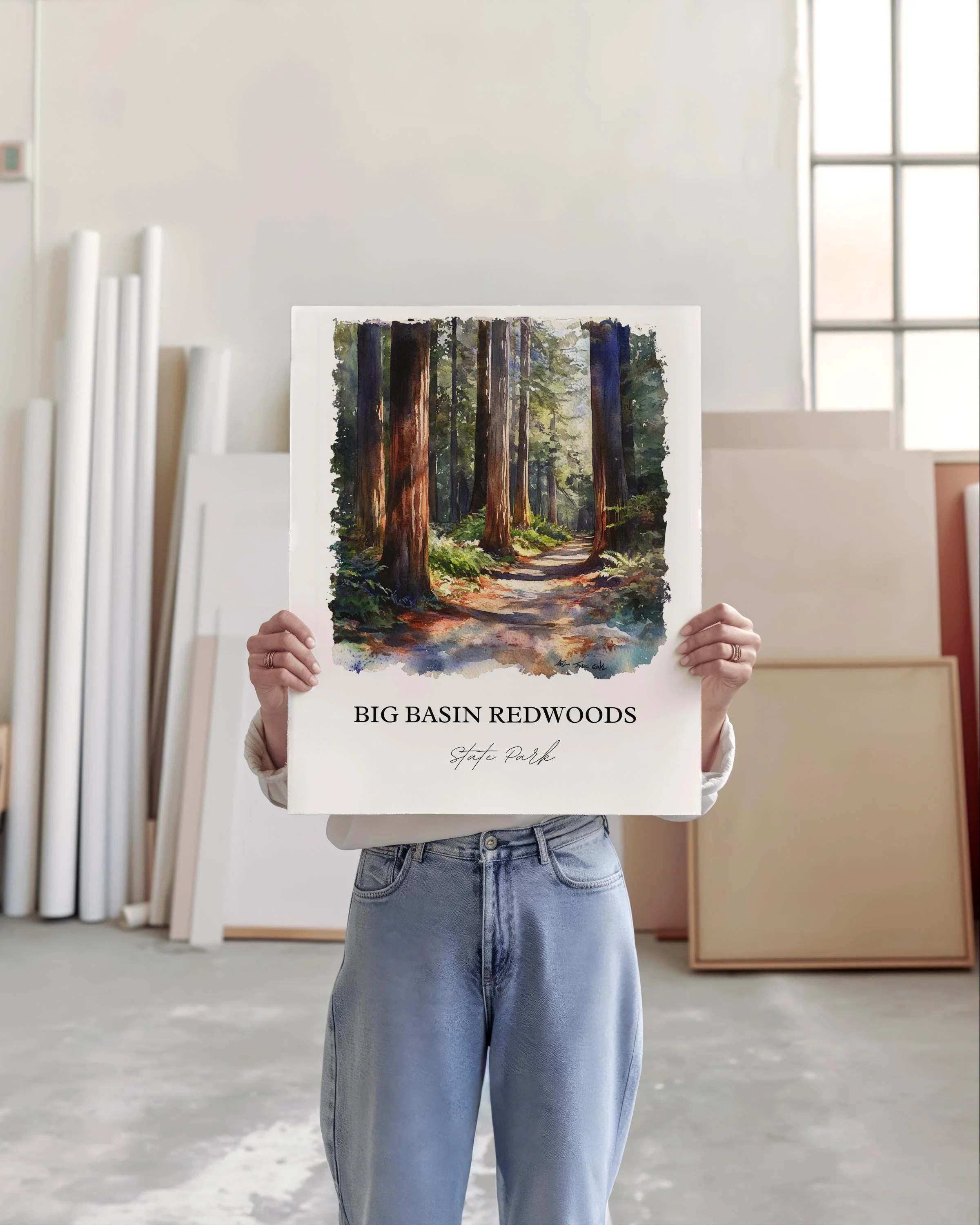 Big Basin Redwoods, California – Watercolor Art Print - Image 3