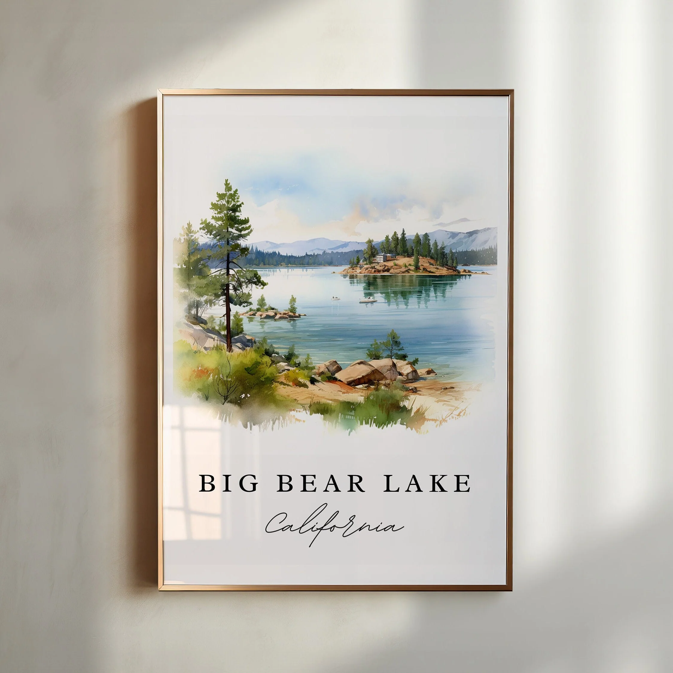 Big Bear Lake, California – Watercolor Art Print