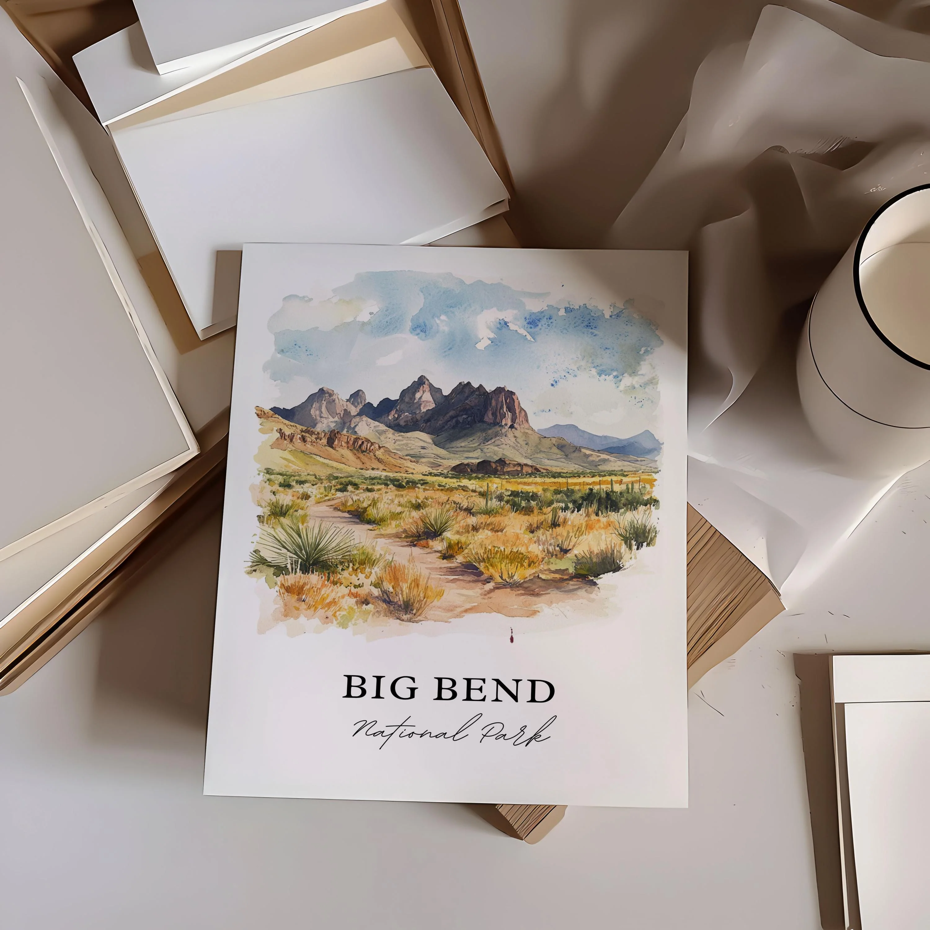 Big Bend National Park, USA – Watercolor Art Print - Image 3