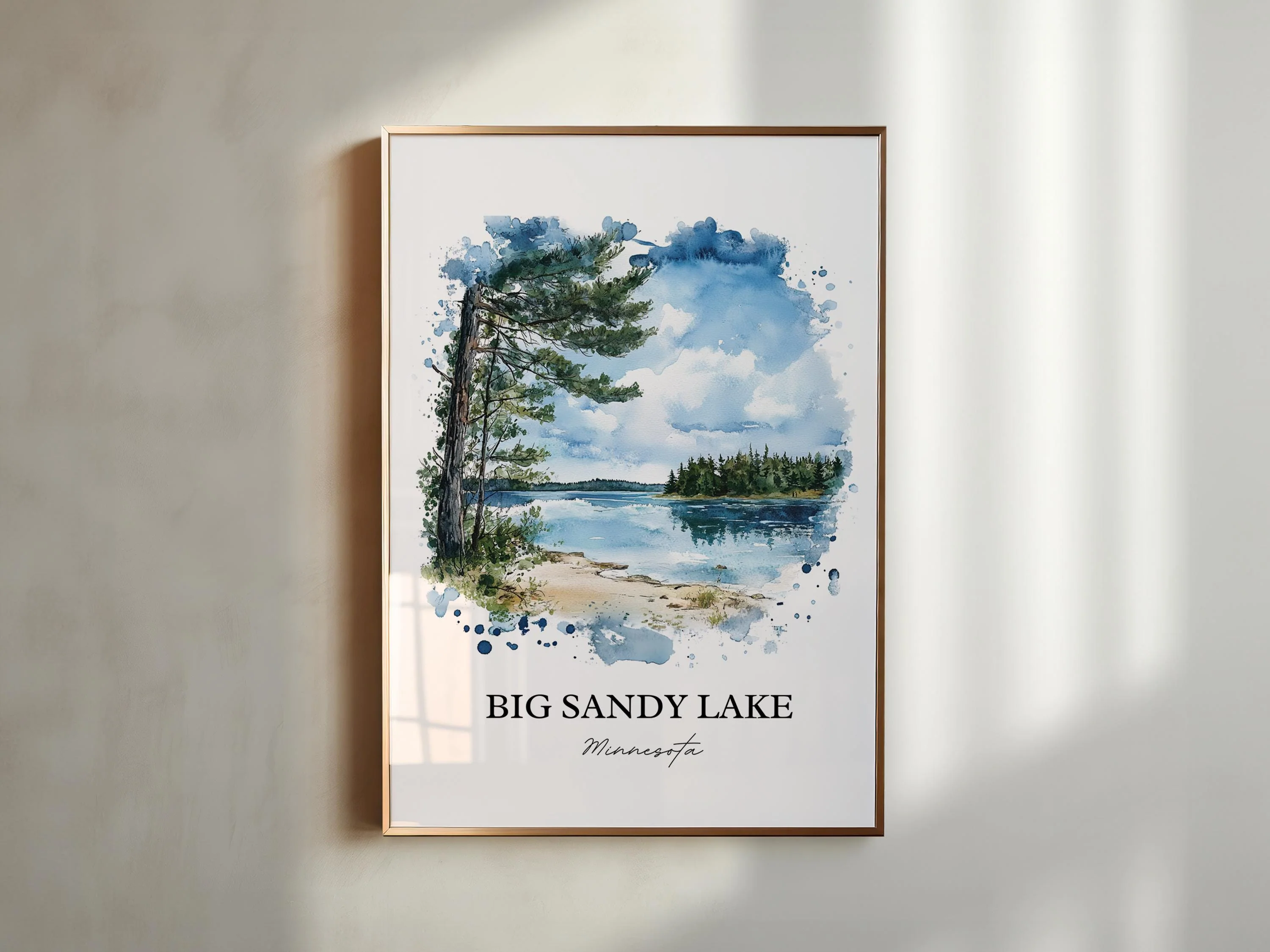 Big Sandy Lake, USA – Watercolor Art Print - Image 3