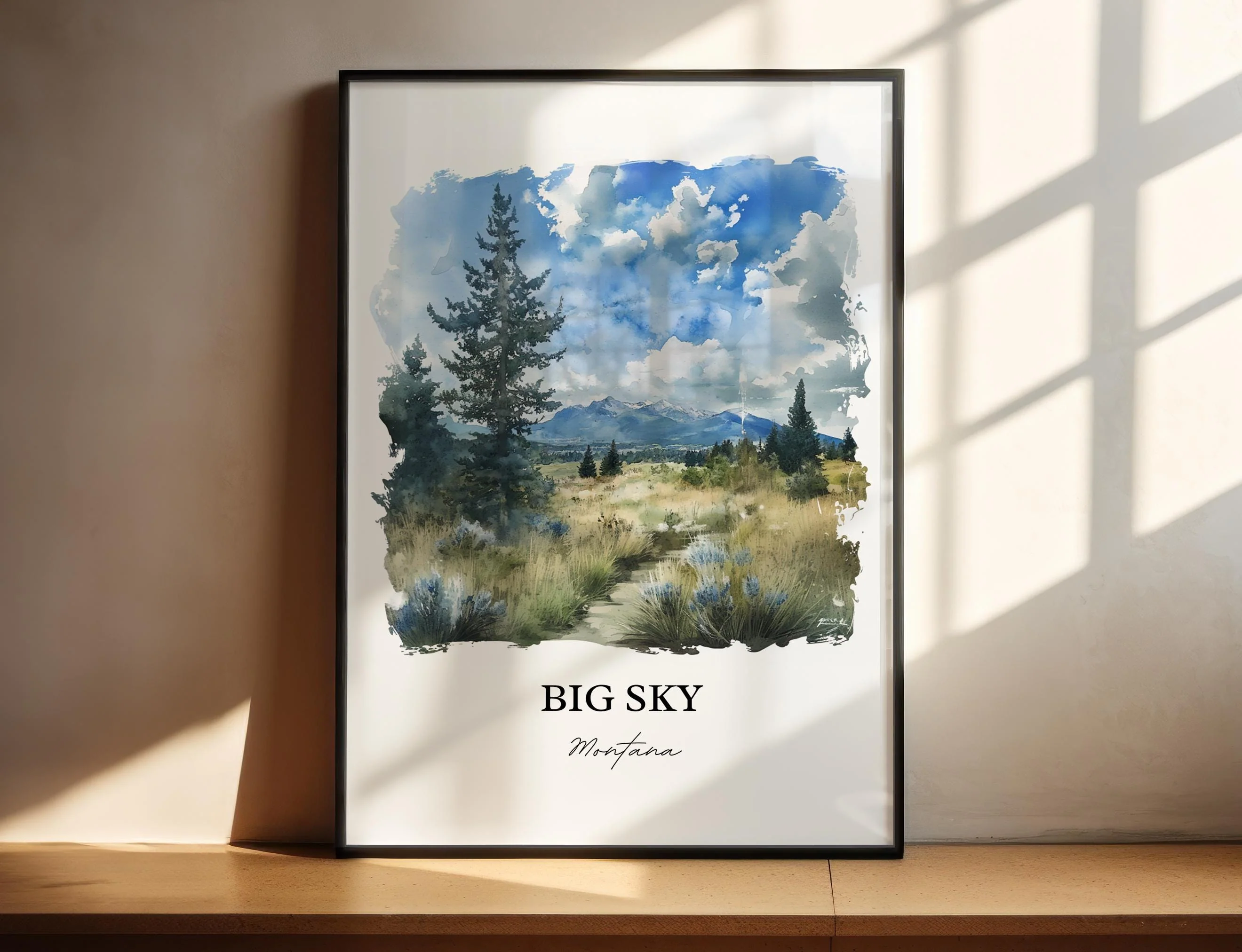 Big Sky, Montana, USA – Watercolor Art Print