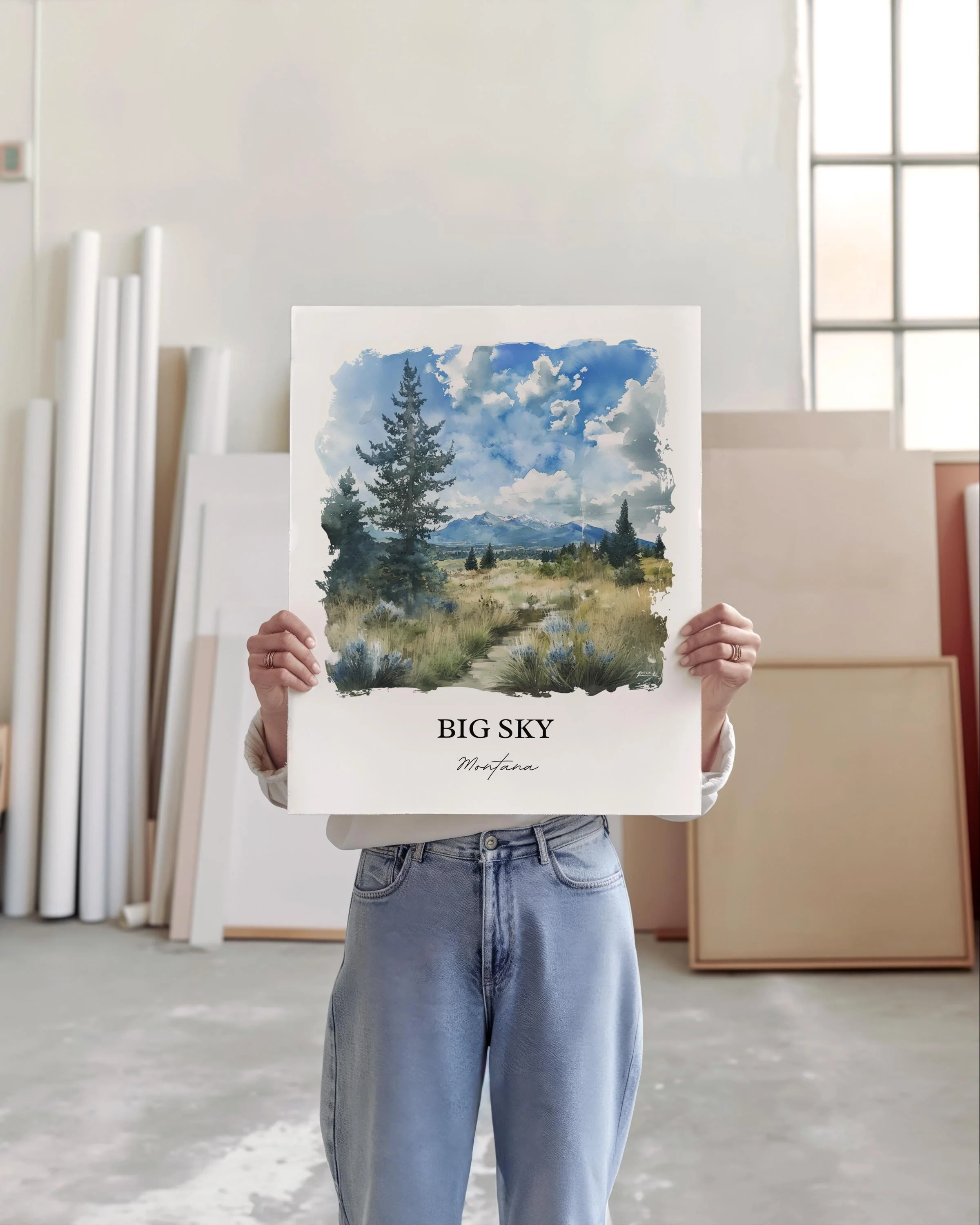 Big Sky, Montana, USA – Watercolor Art Print - Image 5