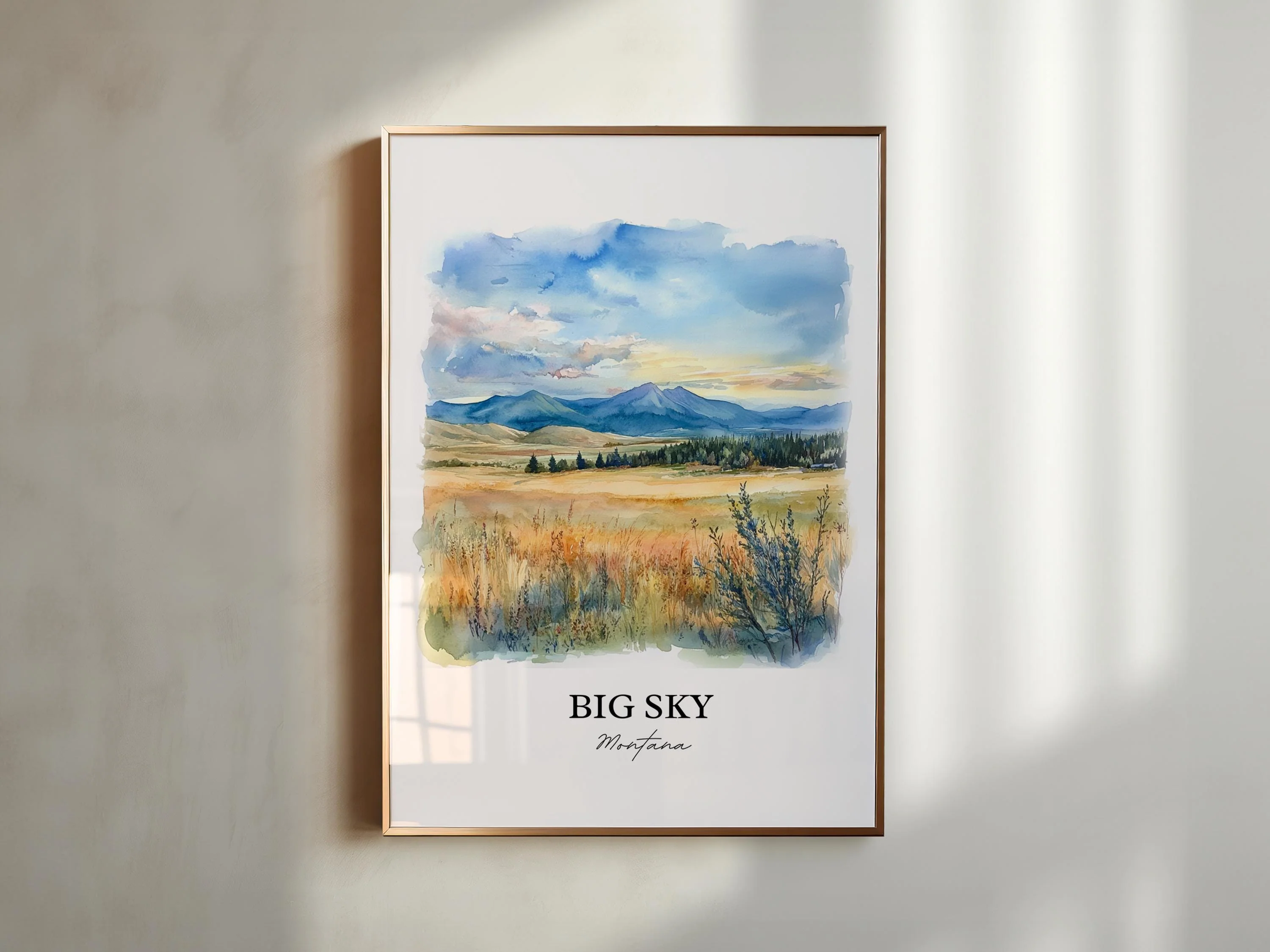 Big Sky, Montana, USA – Watercolor Art Print - Image 3