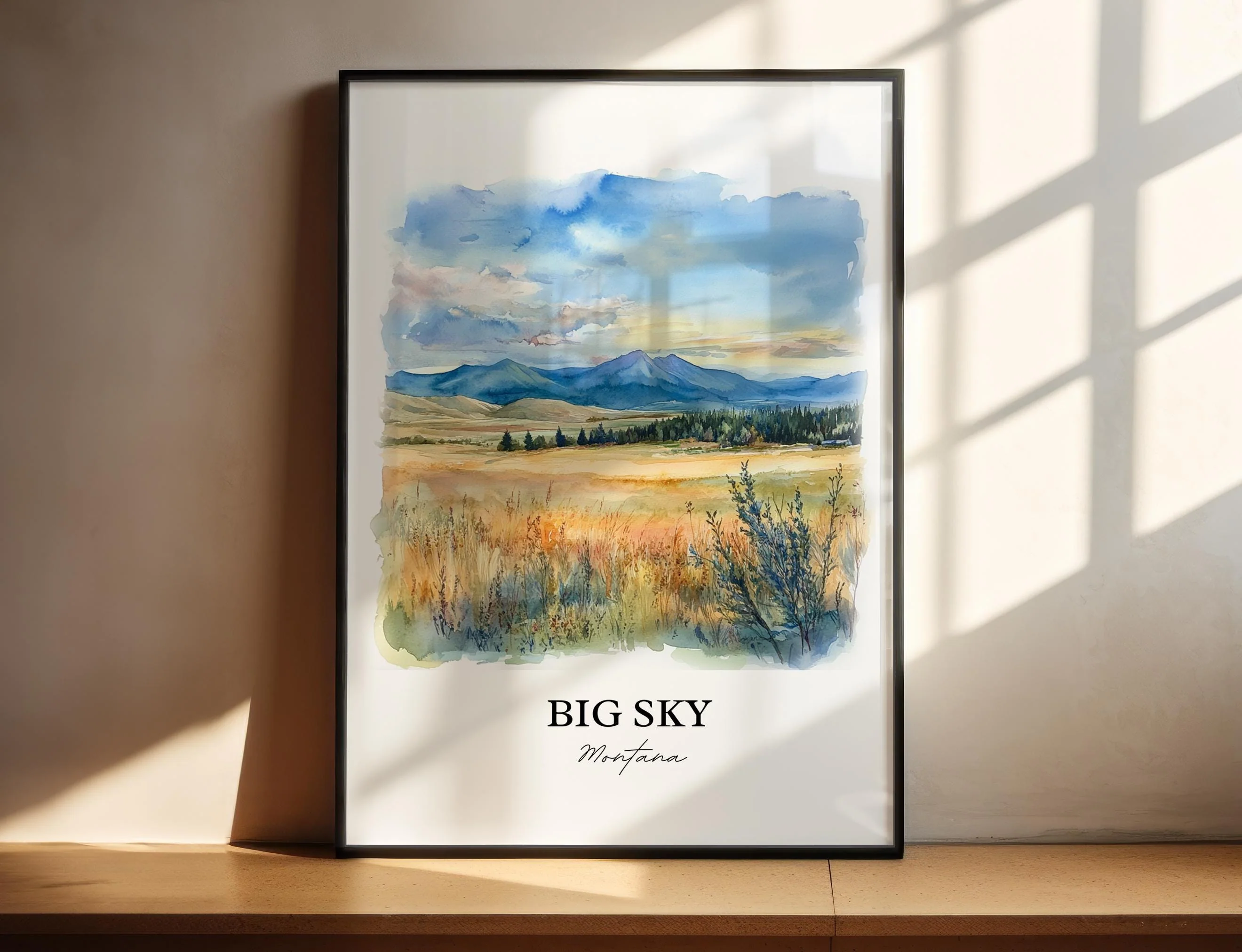Big Sky, Montana, USA – Watercolor Art Print