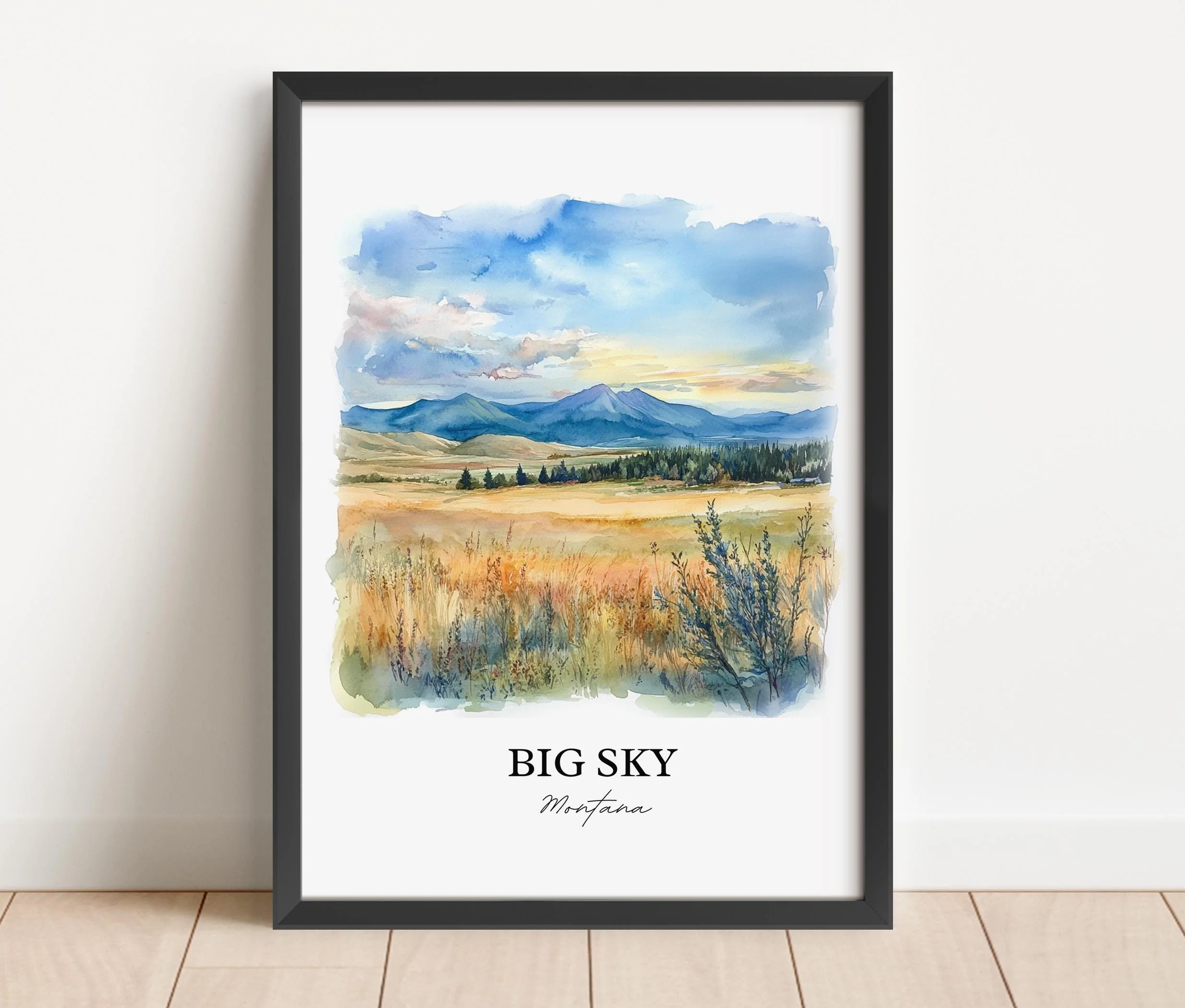 Big Sky, Montana, USA – Watercolor Art Print - Image 6