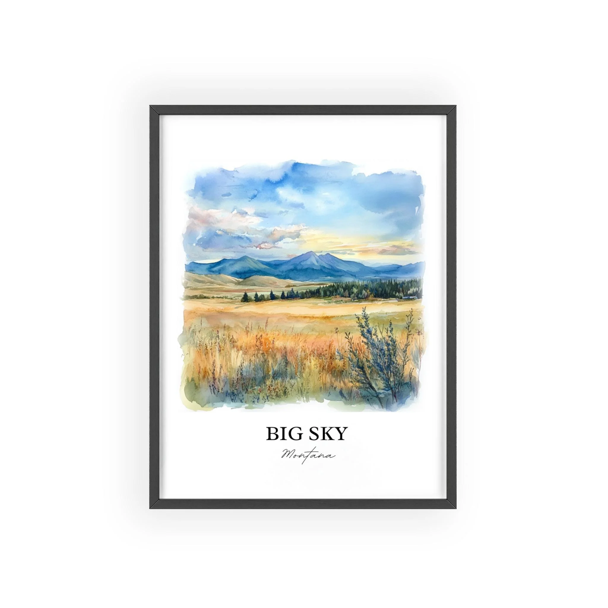 Big Sky, Montana, USA – Watercolor Art Print - Image 7