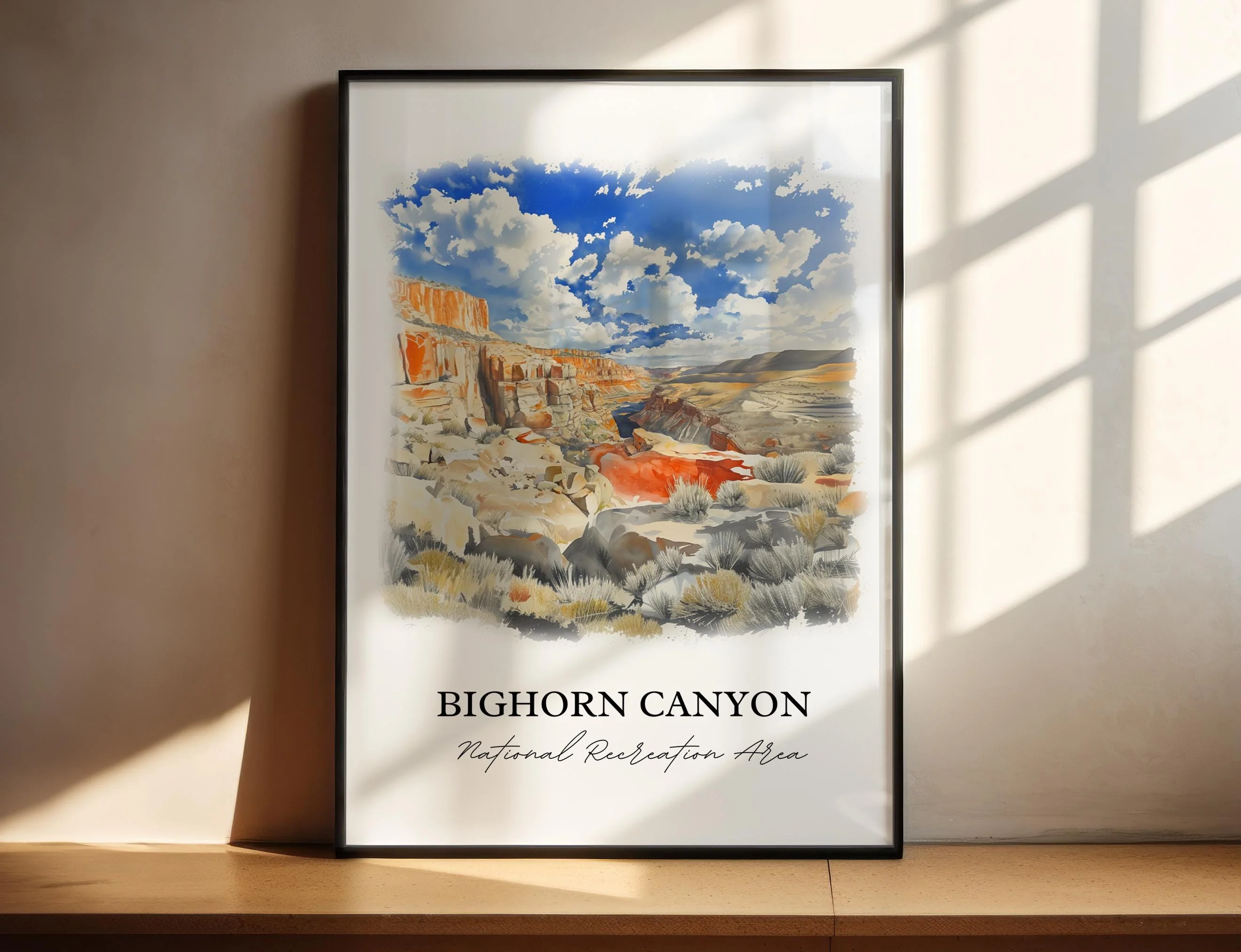Bighorn Canyon, USA – Watercolor Art Print
