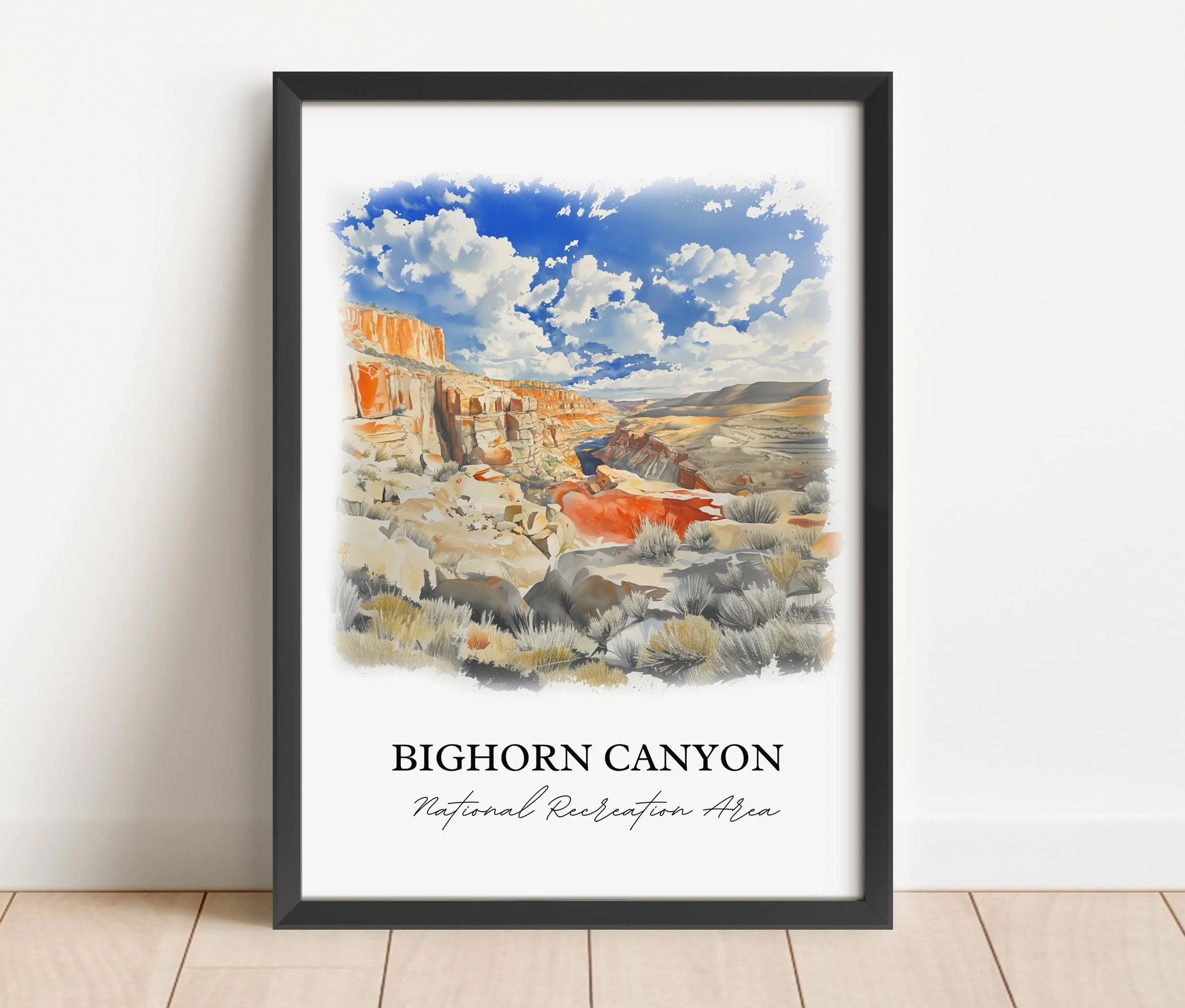 Bighorn Canyon, USA – Watercolor Art Print - Image 2