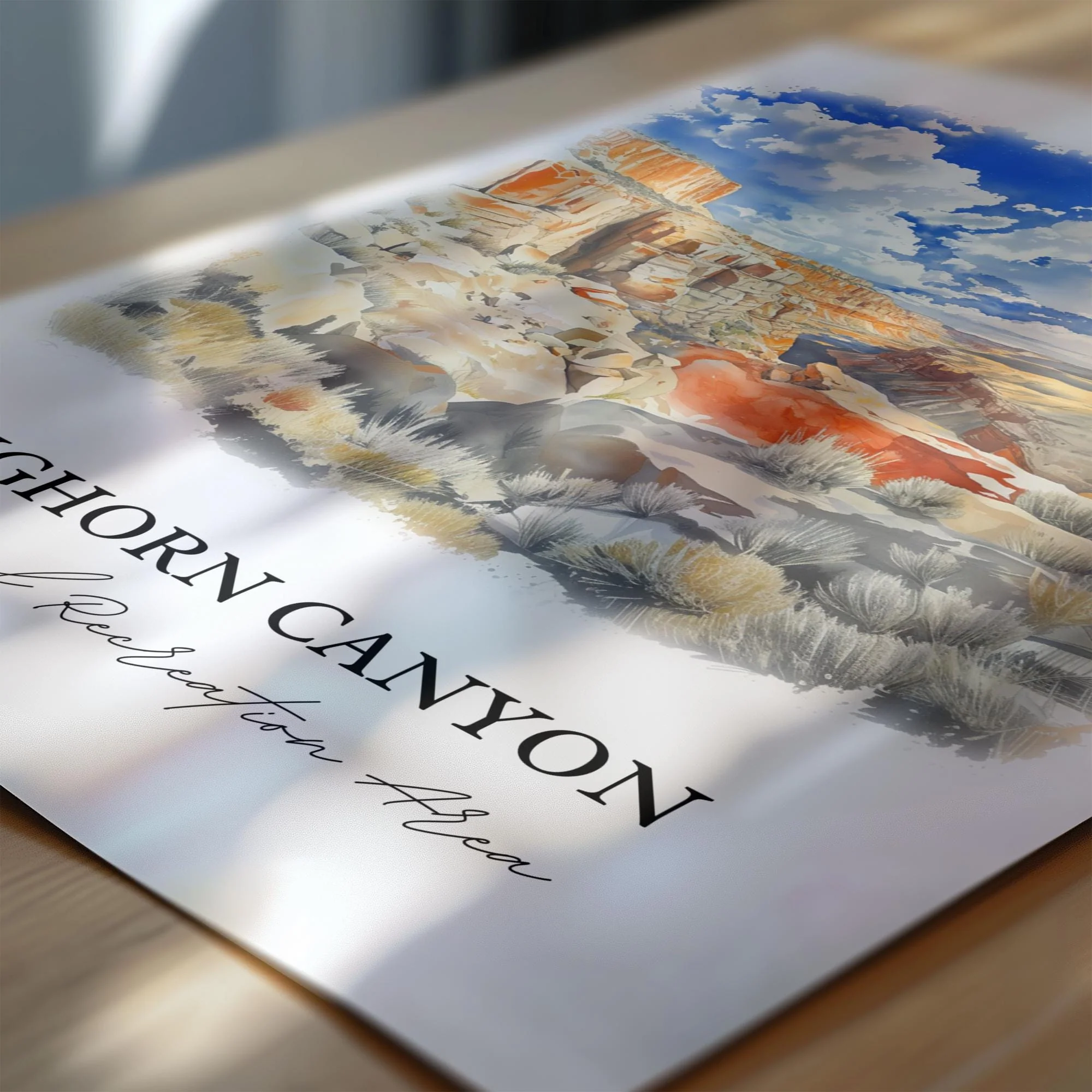 Bighorn Canyon, USA – Watercolor Art Print - Image 3