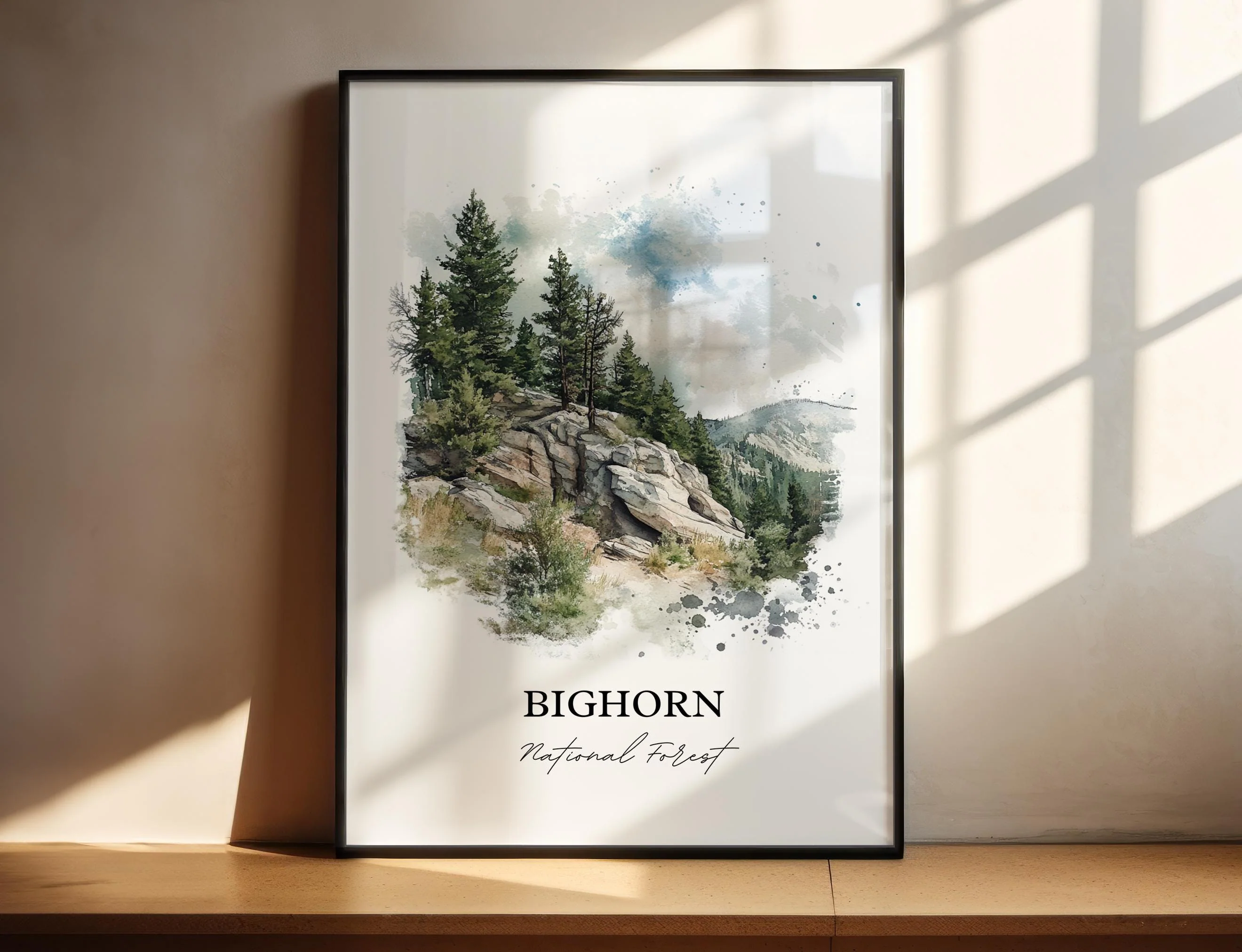 Bighorn National Forest, USA – Watercolor Art Print