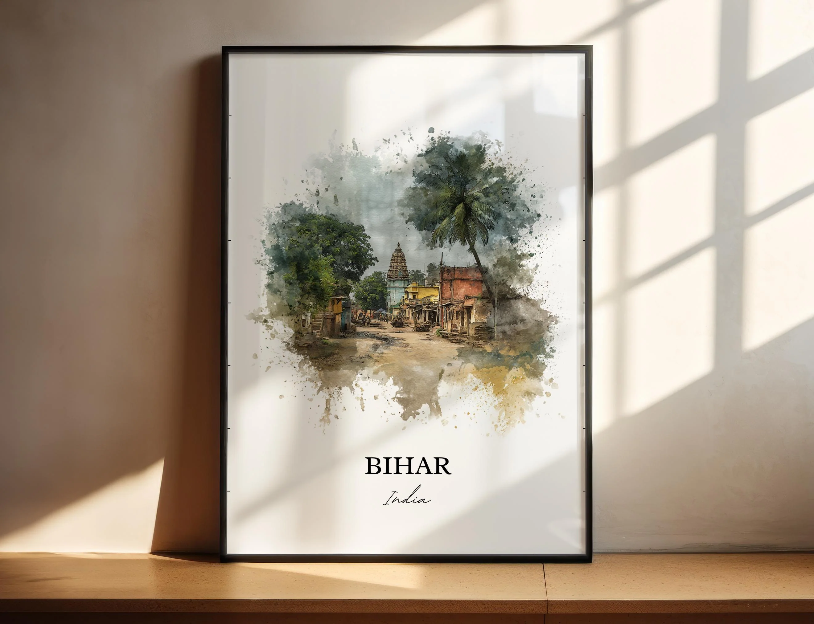 Bihar, India – Watercolor Art Print