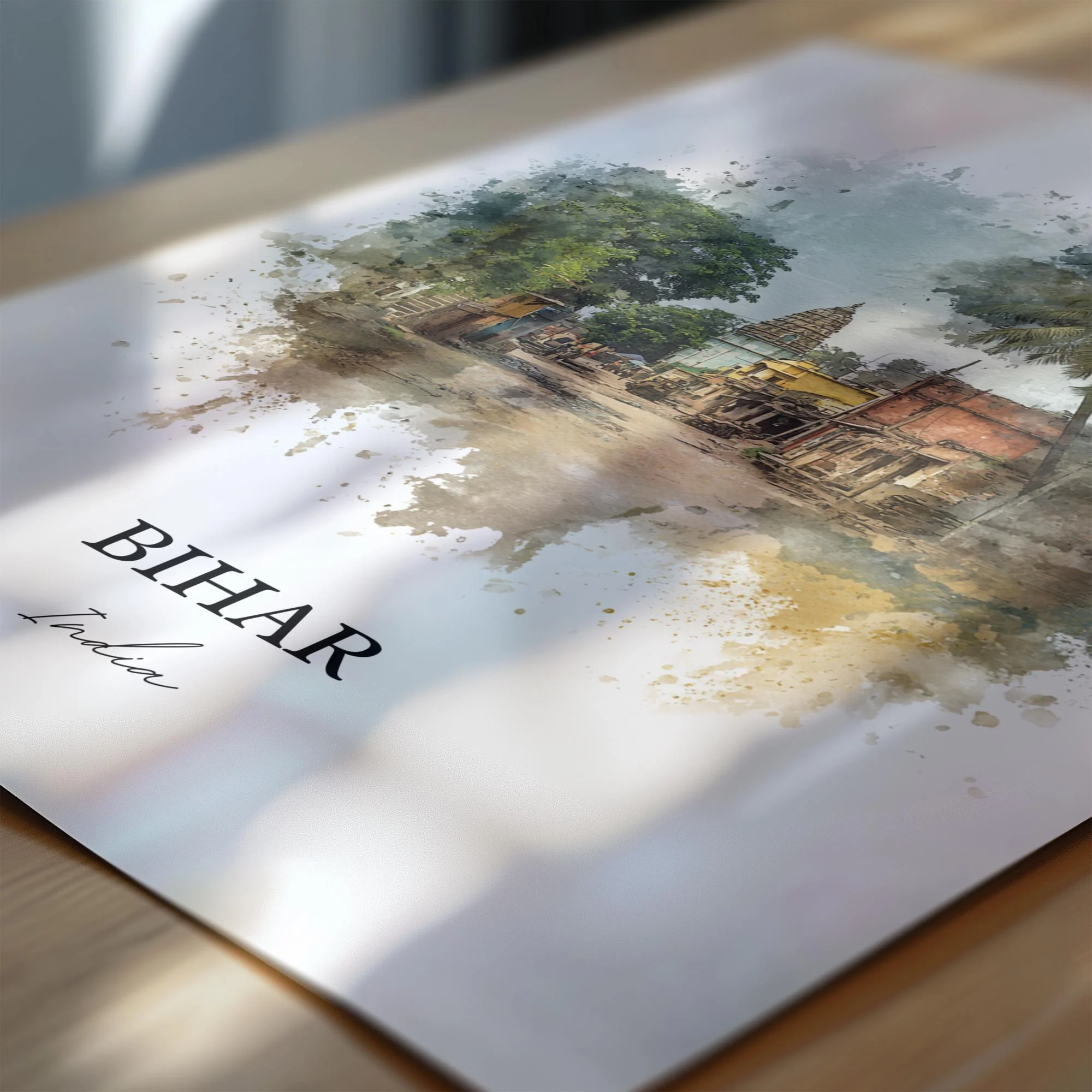 Bihar, India – Watercolor Art Print - Image 2