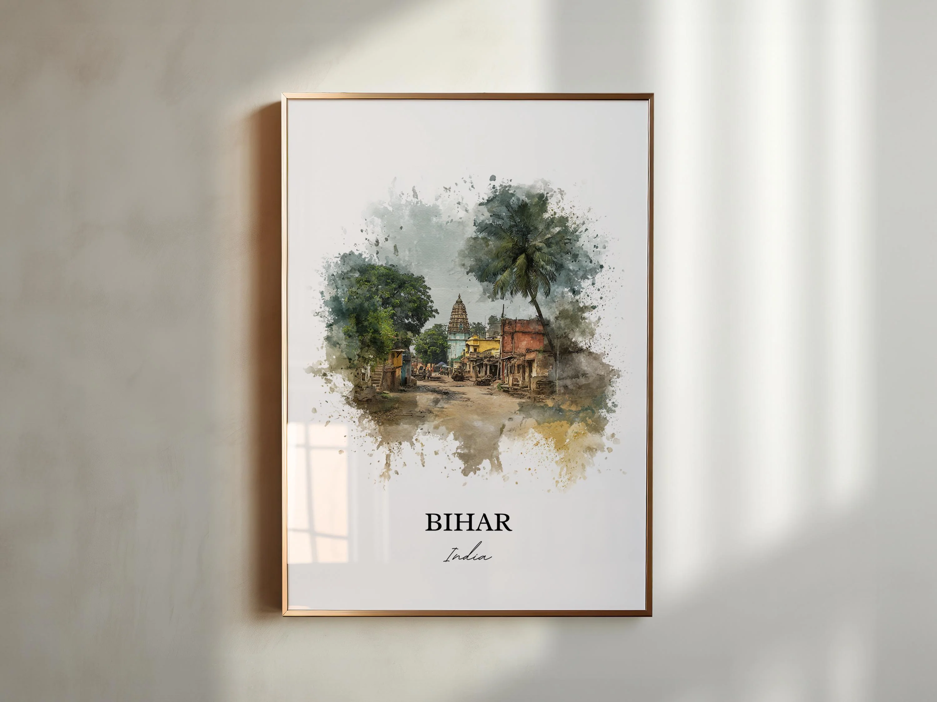 Bihar, India – Watercolor Art Print - Image 5