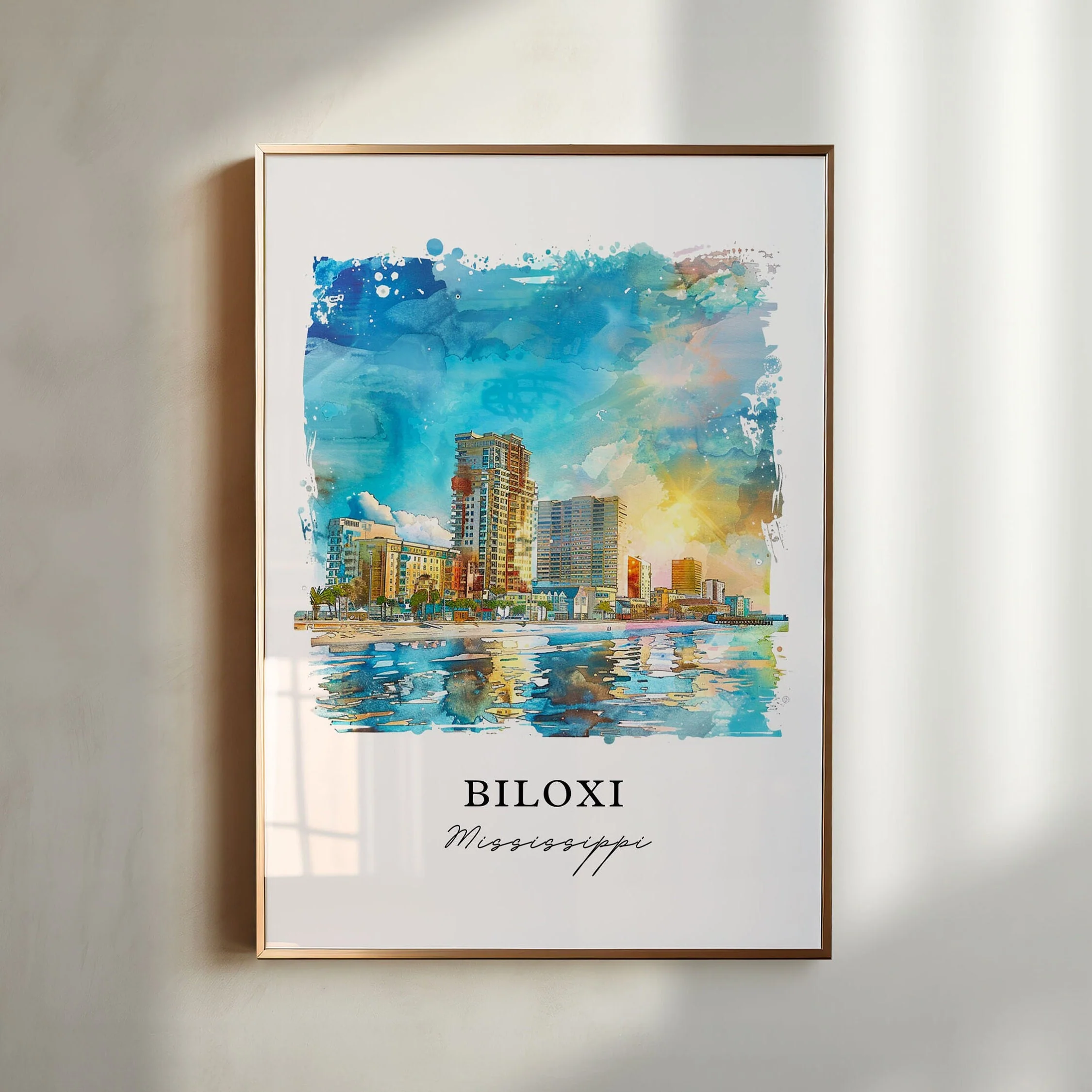 Biloxi, United States – Watercolor Art Print