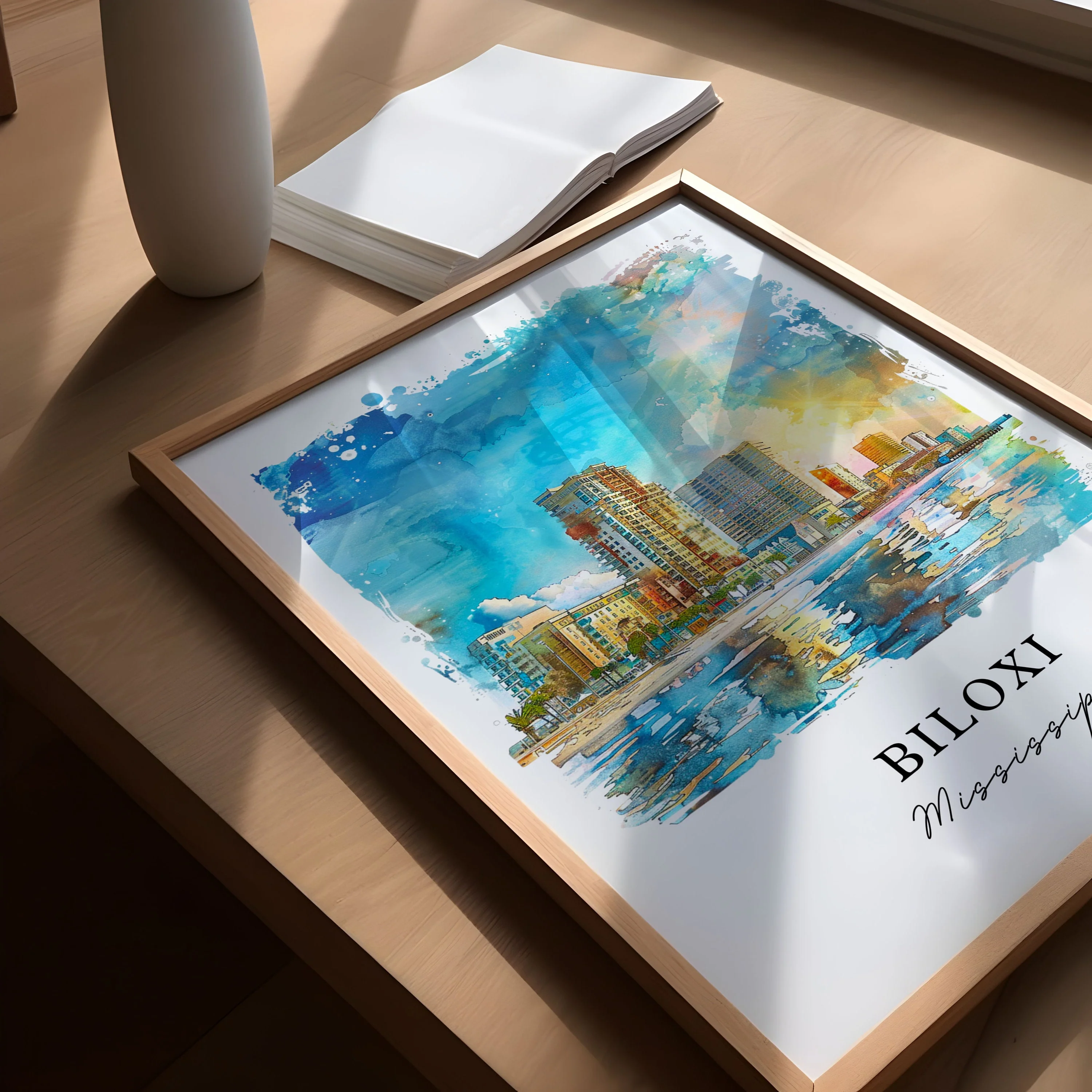 Biloxi, United States – Watercolor Art Print - Image 3