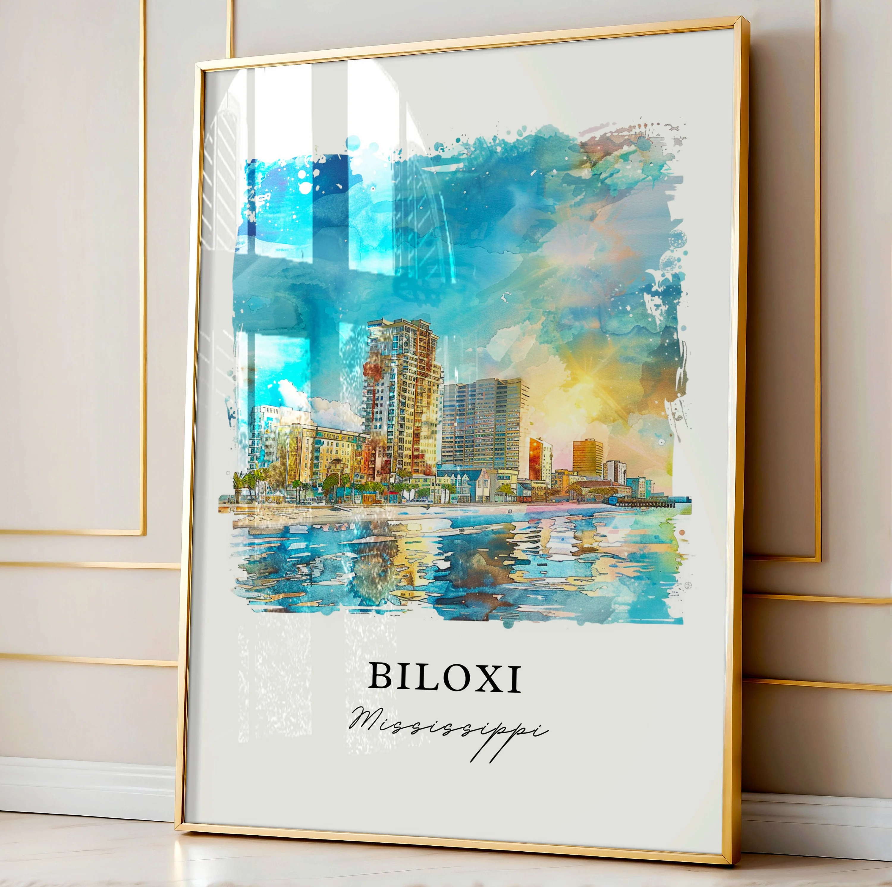 Biloxi, United States – Watercolor Art Print - Image 4