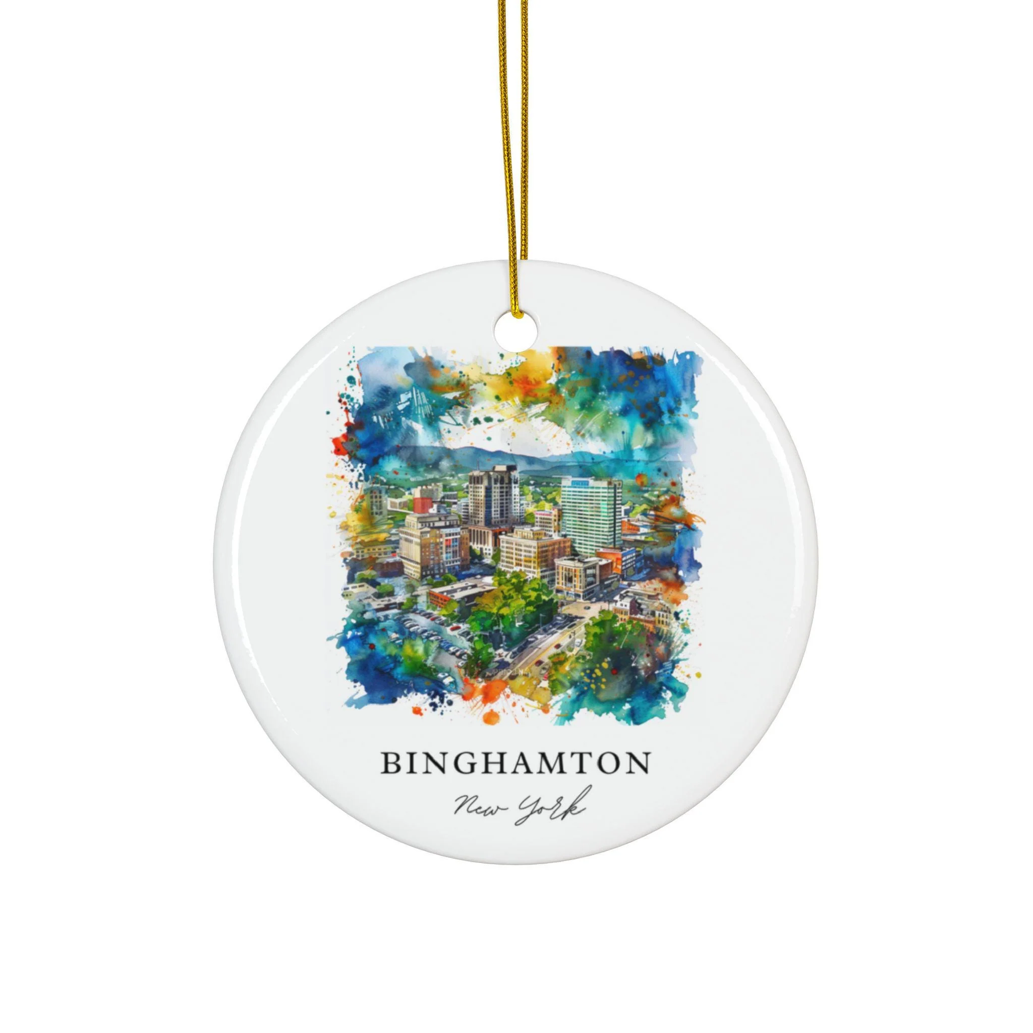 Binghamton NY Ornament: Unique Binghamton Souvenir, Binghamton Xmas Decor, and Authentic Binghamton NY Gift
