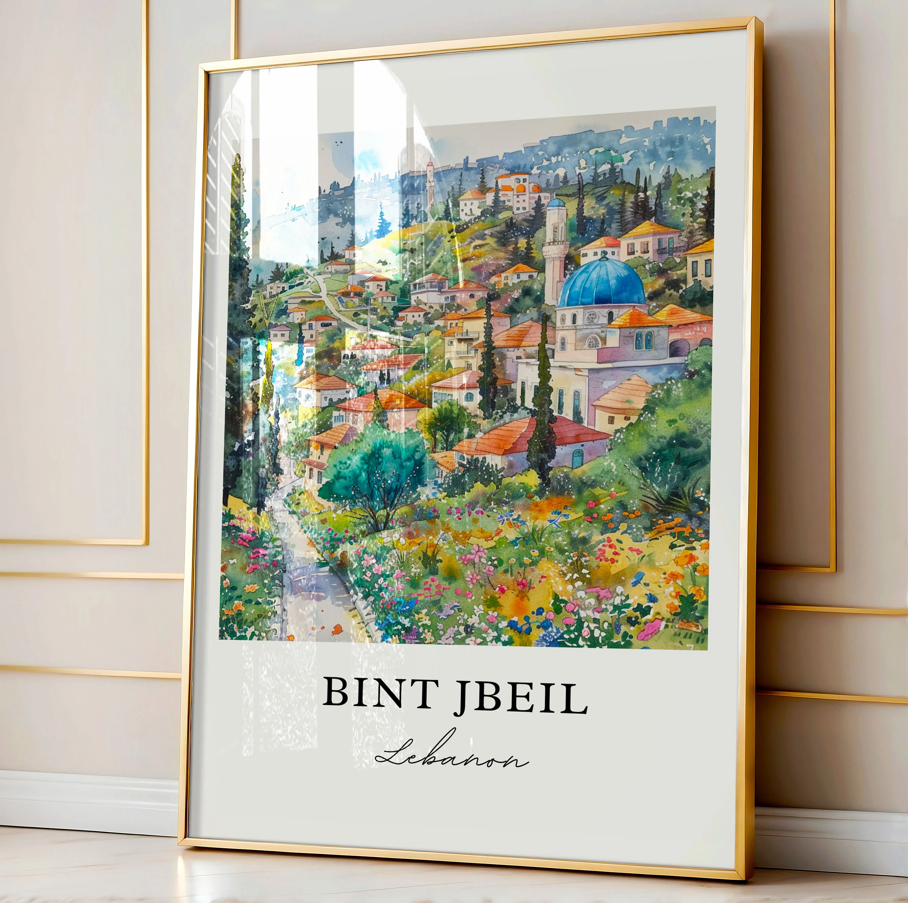 Bint Jbeil, Lebanon – Watercolor Art Print - Image 4