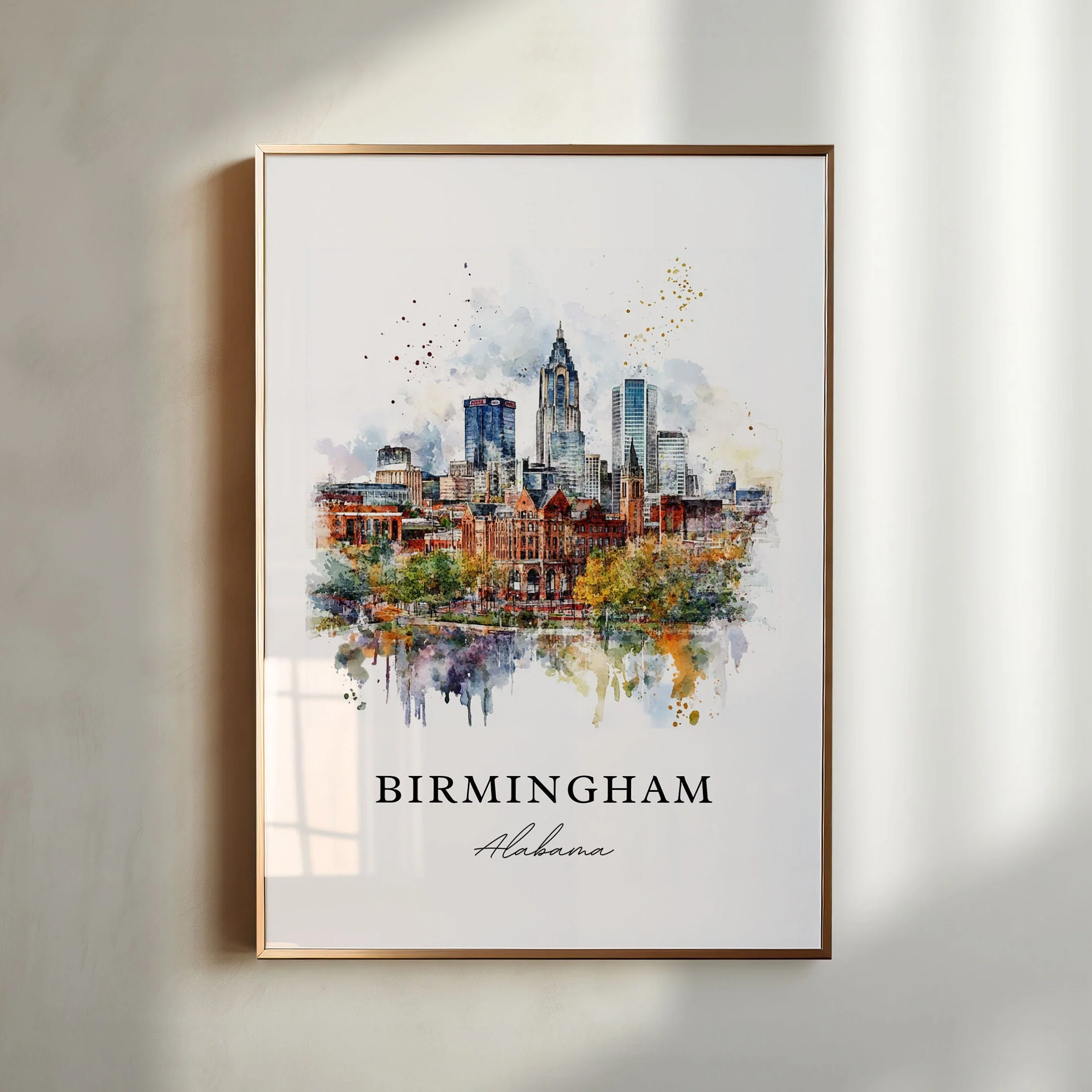 Birmingham, AL, Alabama – Watercolor Art Print - Image 4