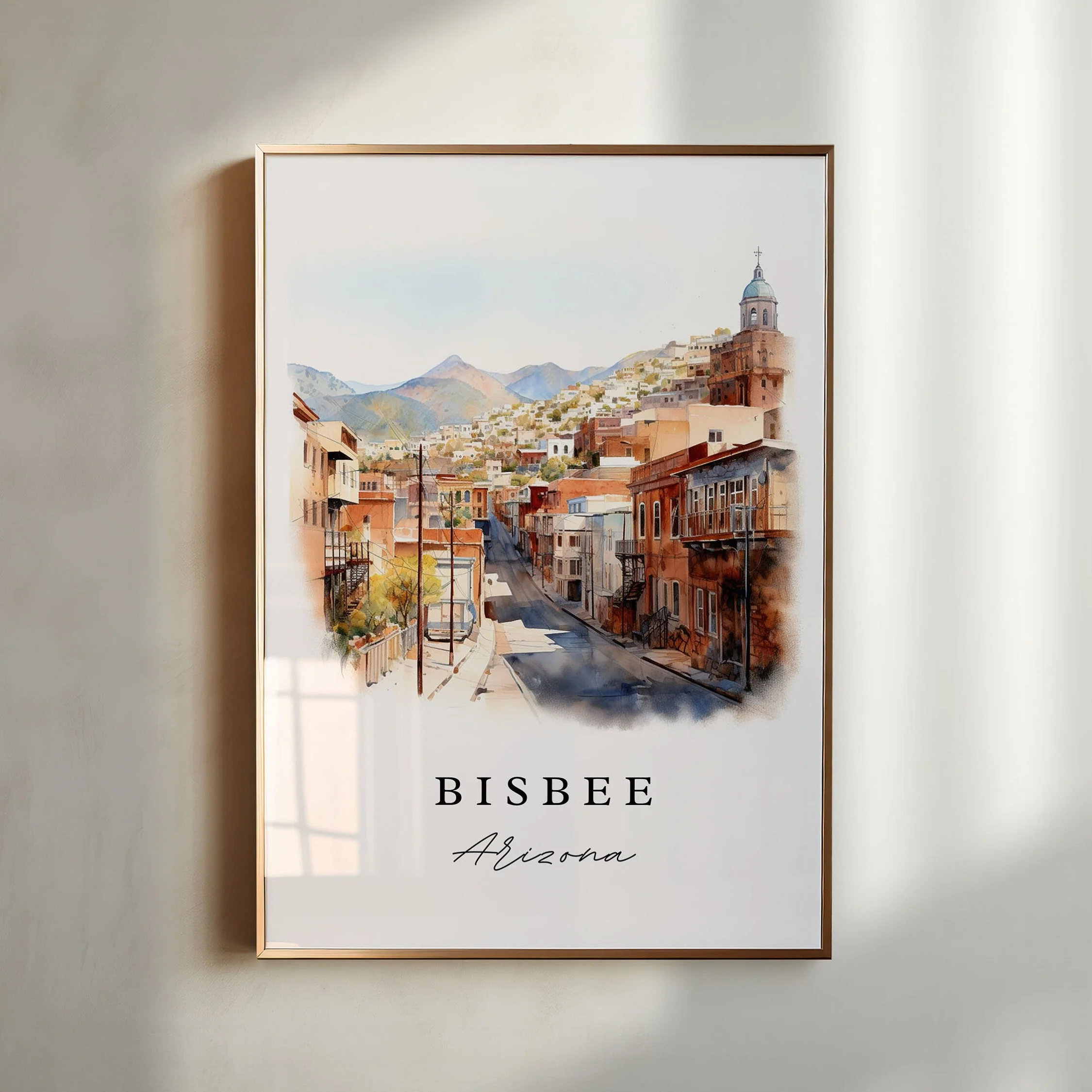 Bisbee, Arizona, Arizona – Watercolor Art Print