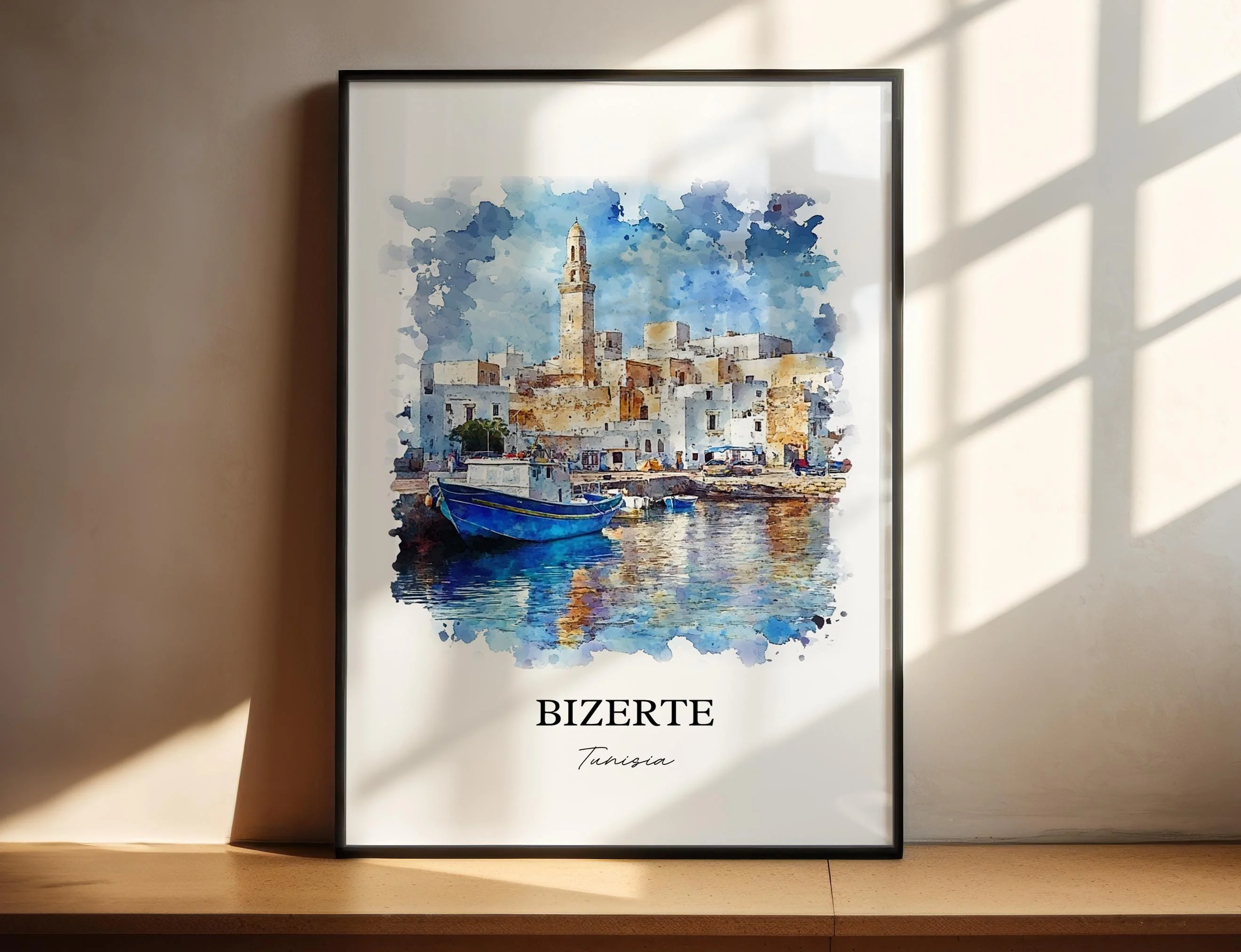 Bizerte, Tunisia – Watercolor Art Print
