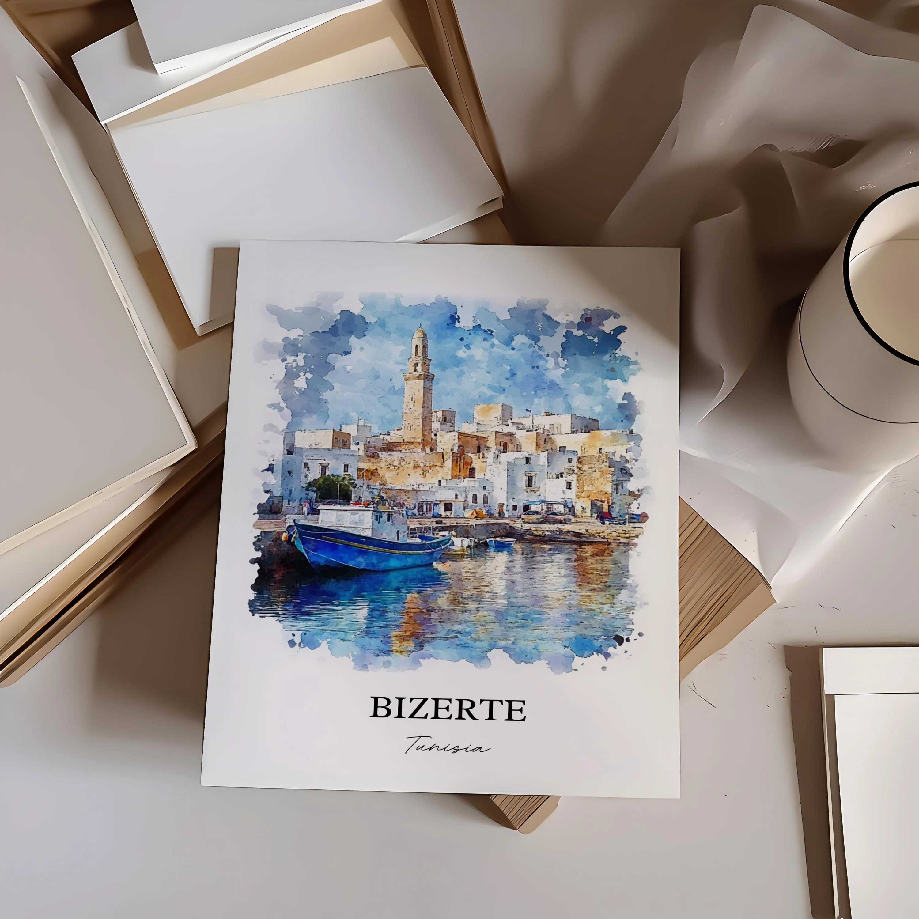Bizerte, Tunisia – Watercolor Art Print - Image 5