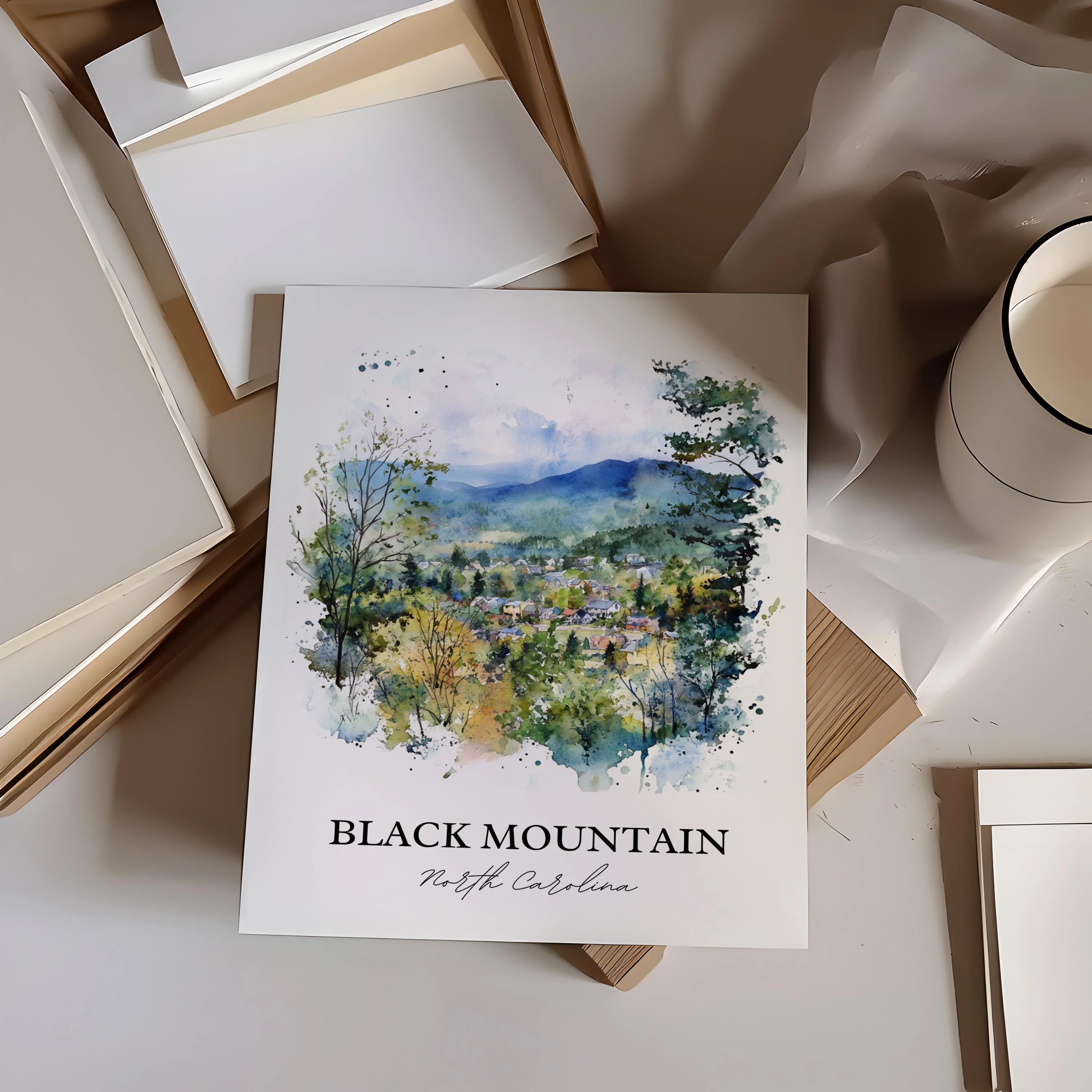 Black Mountain, USA – Watercolor Art Print - Image 3