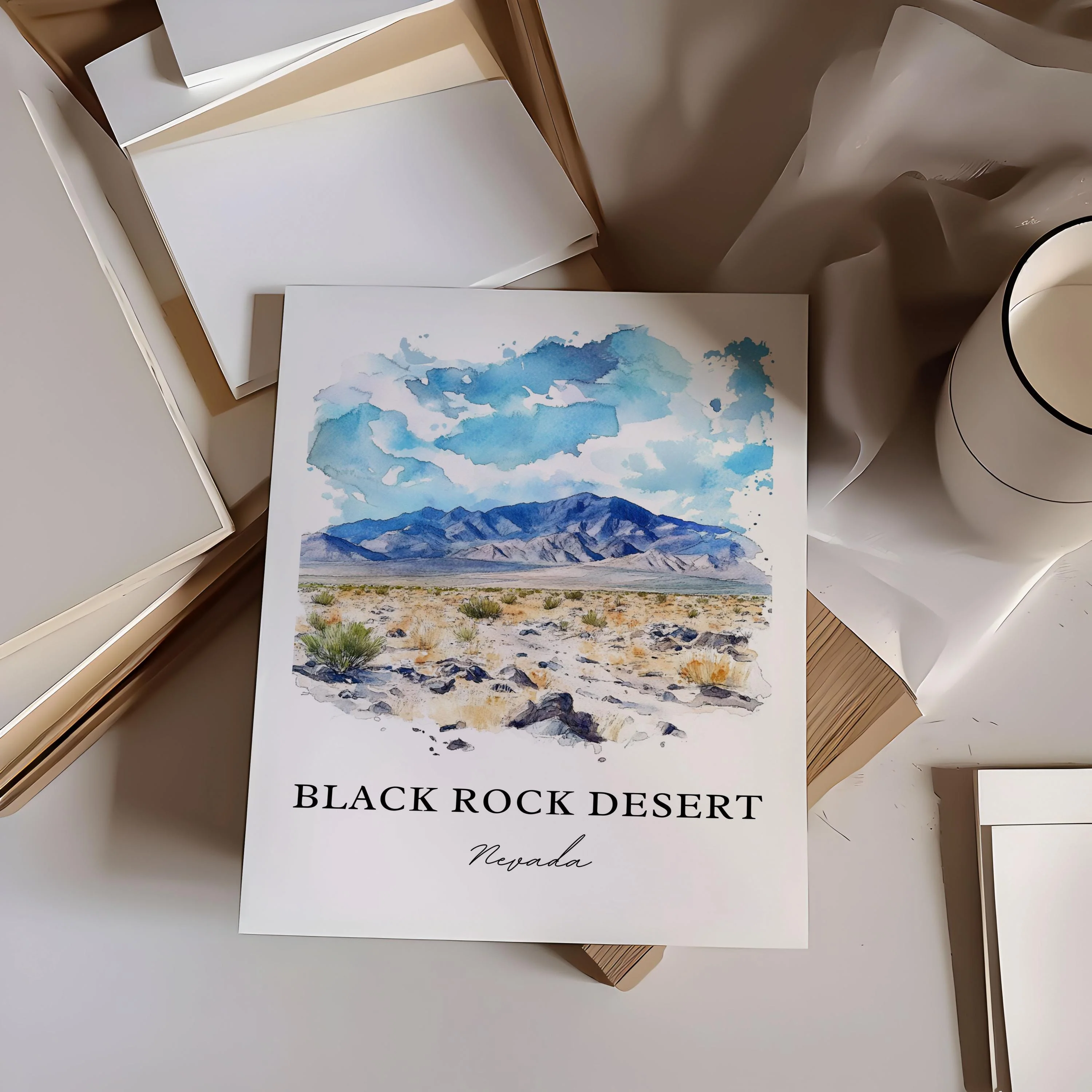 Black Rock Desert, Nevada, Nevada – Watercolor Art Print - Image 5