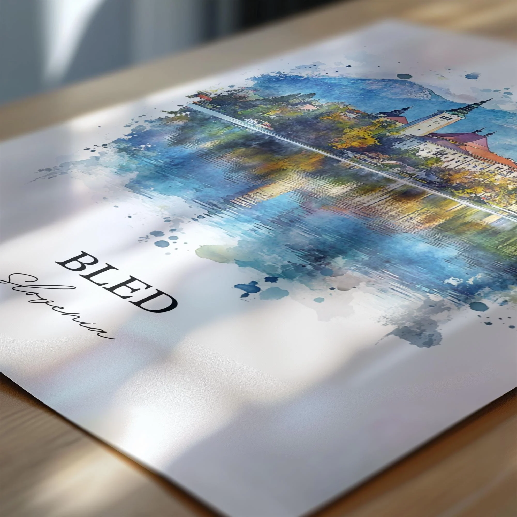 Bled, Slovenia – Watercolor Art Print - Image 2