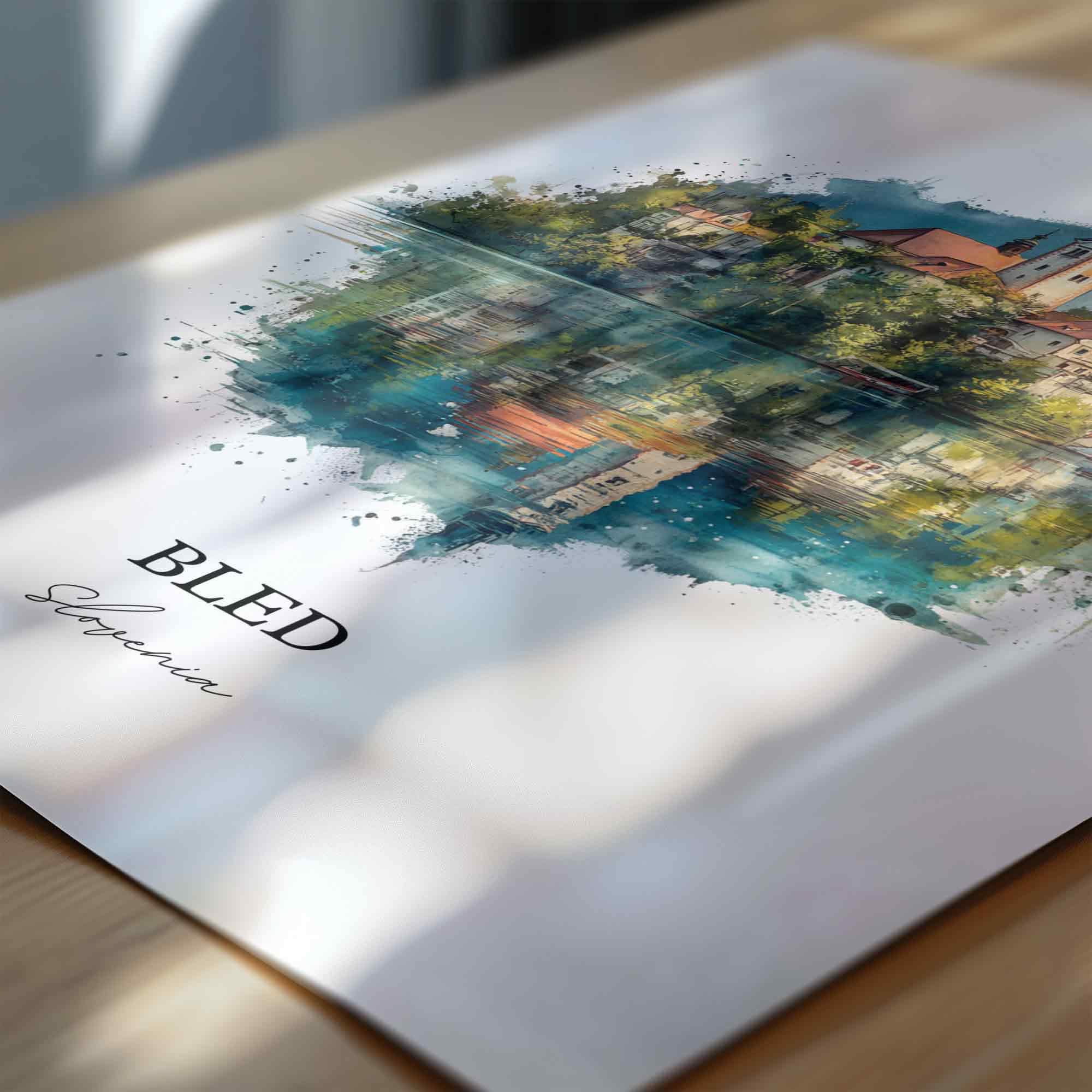 Bled, Slovenia – Watercolor Art Print - Image 2